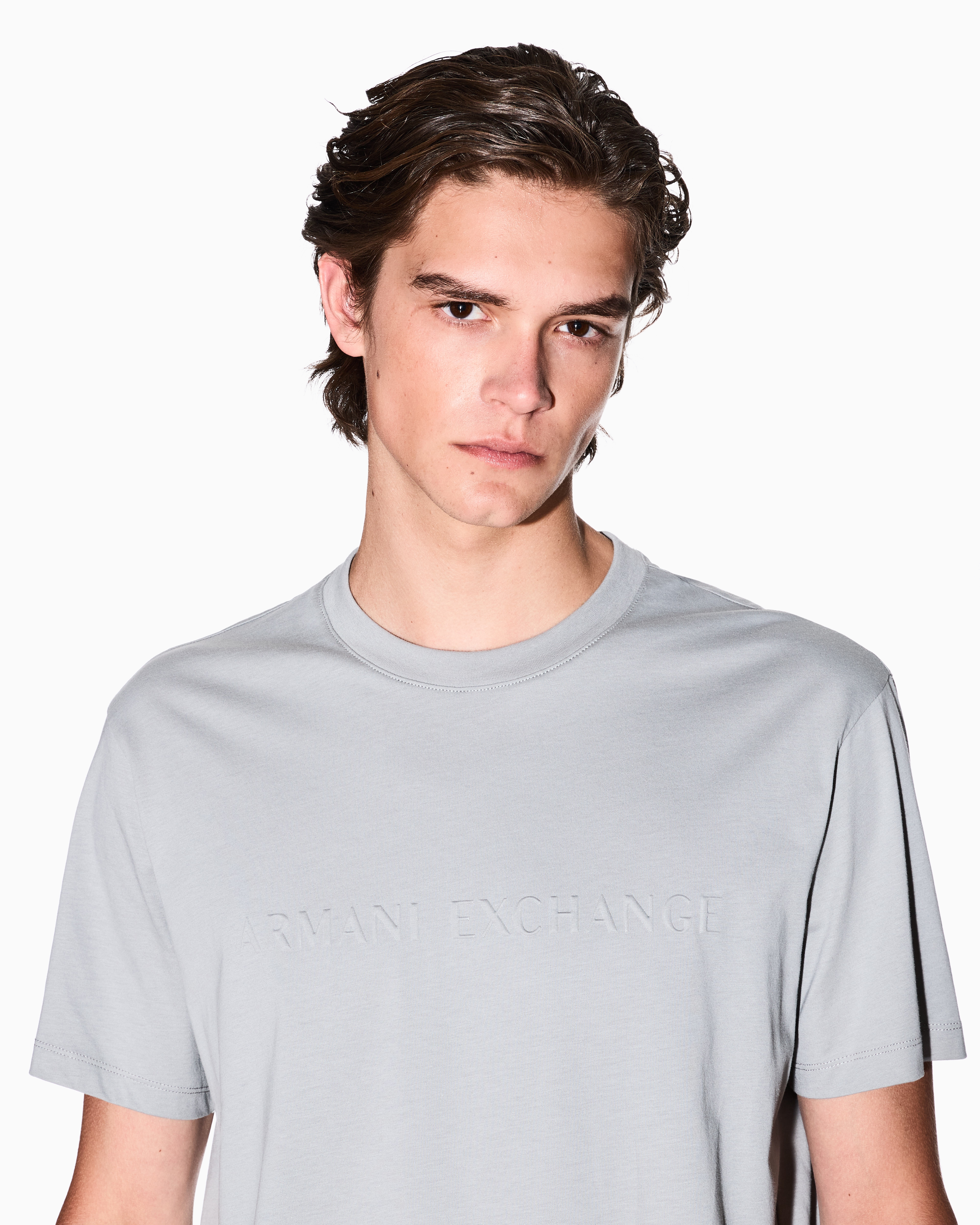 Armani Exchange - Regular Fit T-Shirts, Man, Grey, Size: