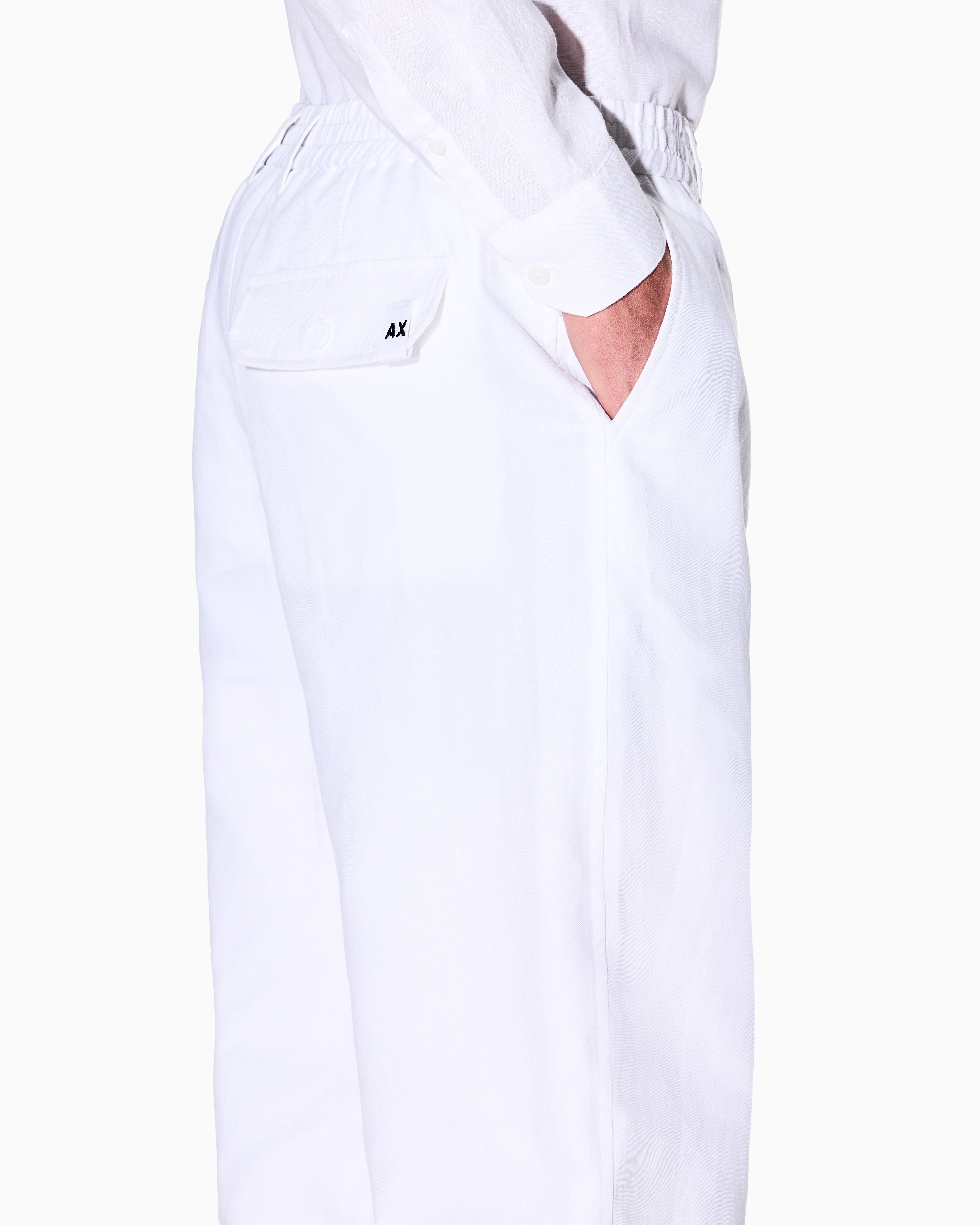 Armani Exchange - Casual Trousers, Man, White, Size:
