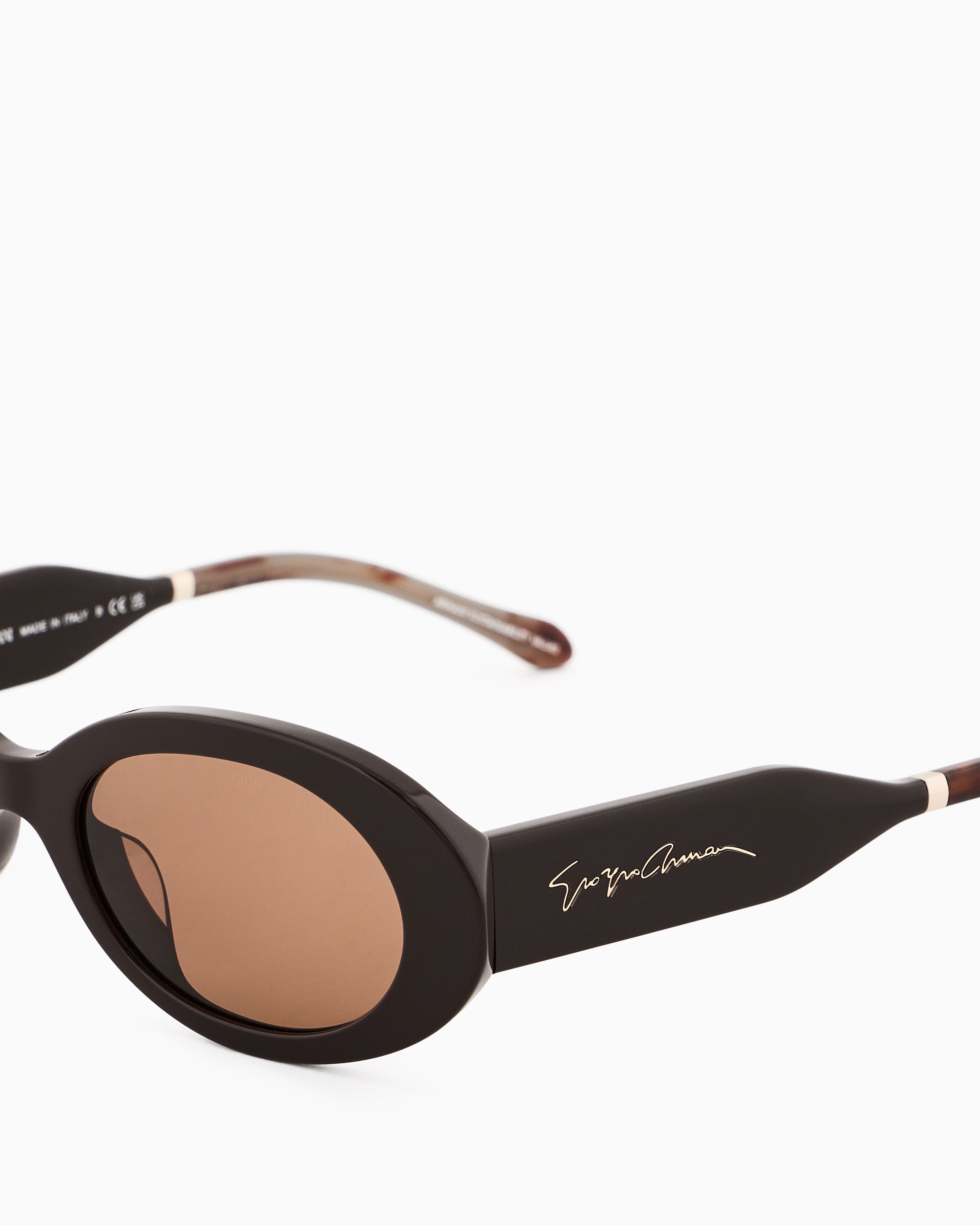 Giorgio Armani Oval Women's Sunglasses In Brown