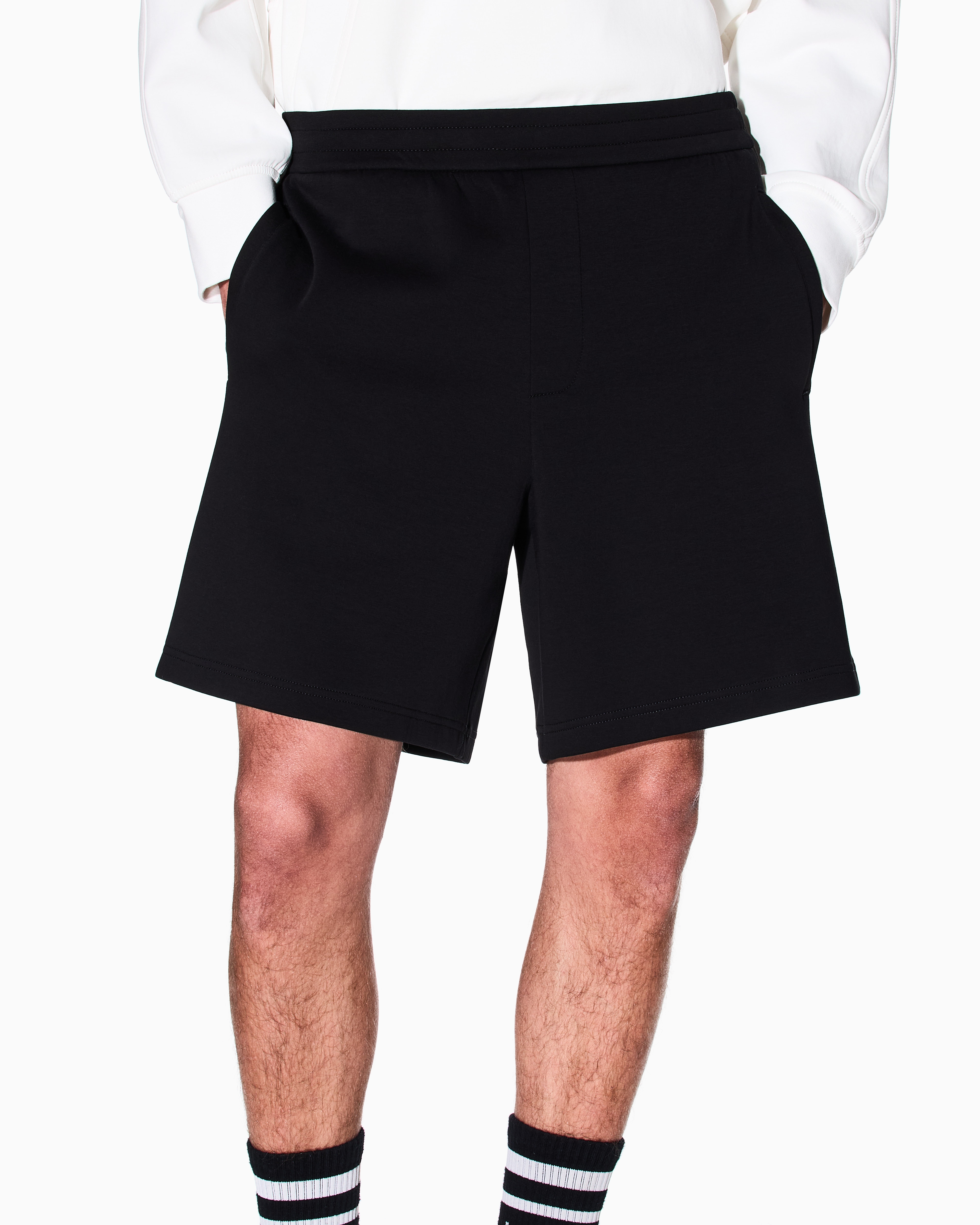 Armani Exchange - Basic Bermuda stretch fabric, Man, Black, Size: