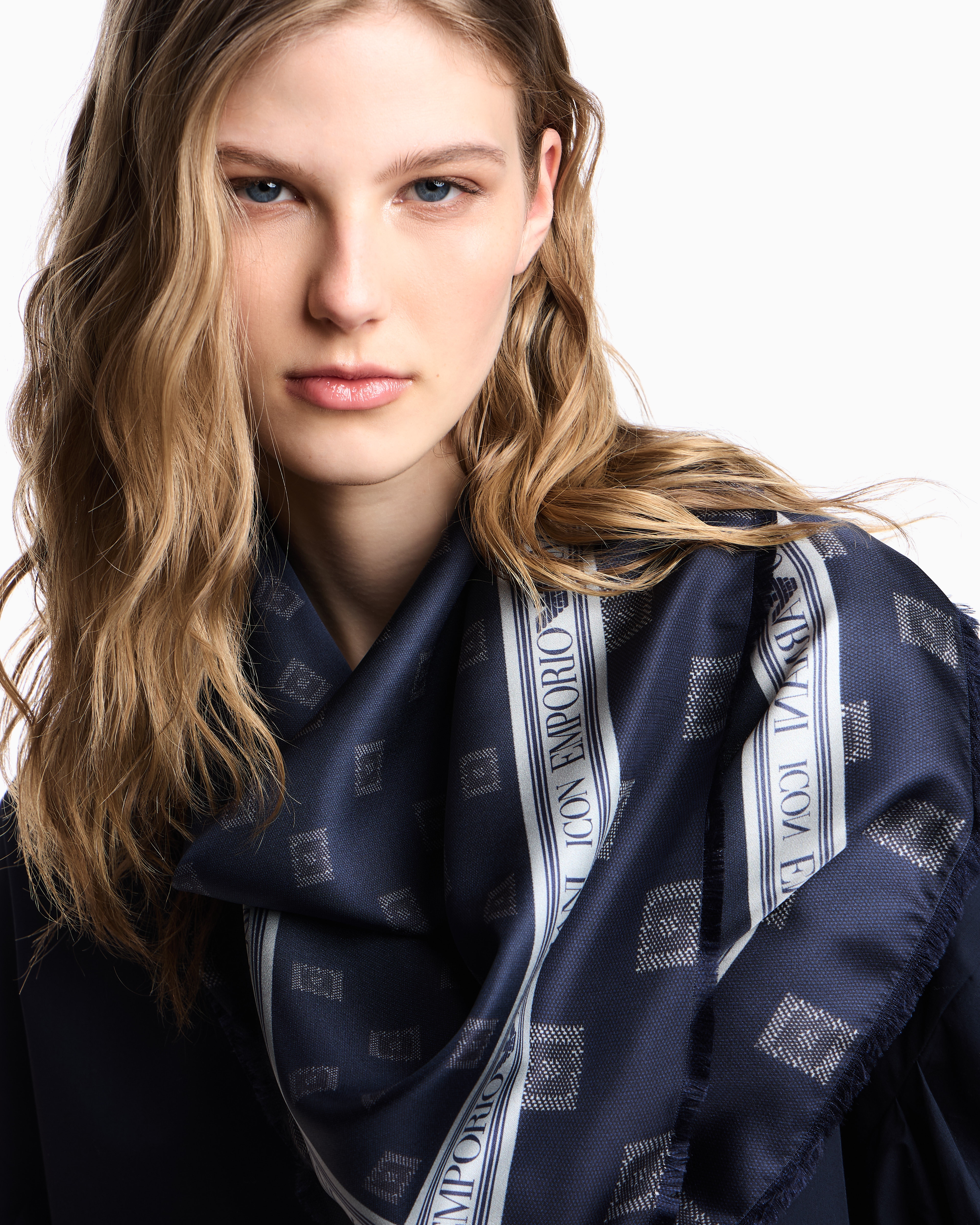 Silk foulard with Icon print | Emporio Armani