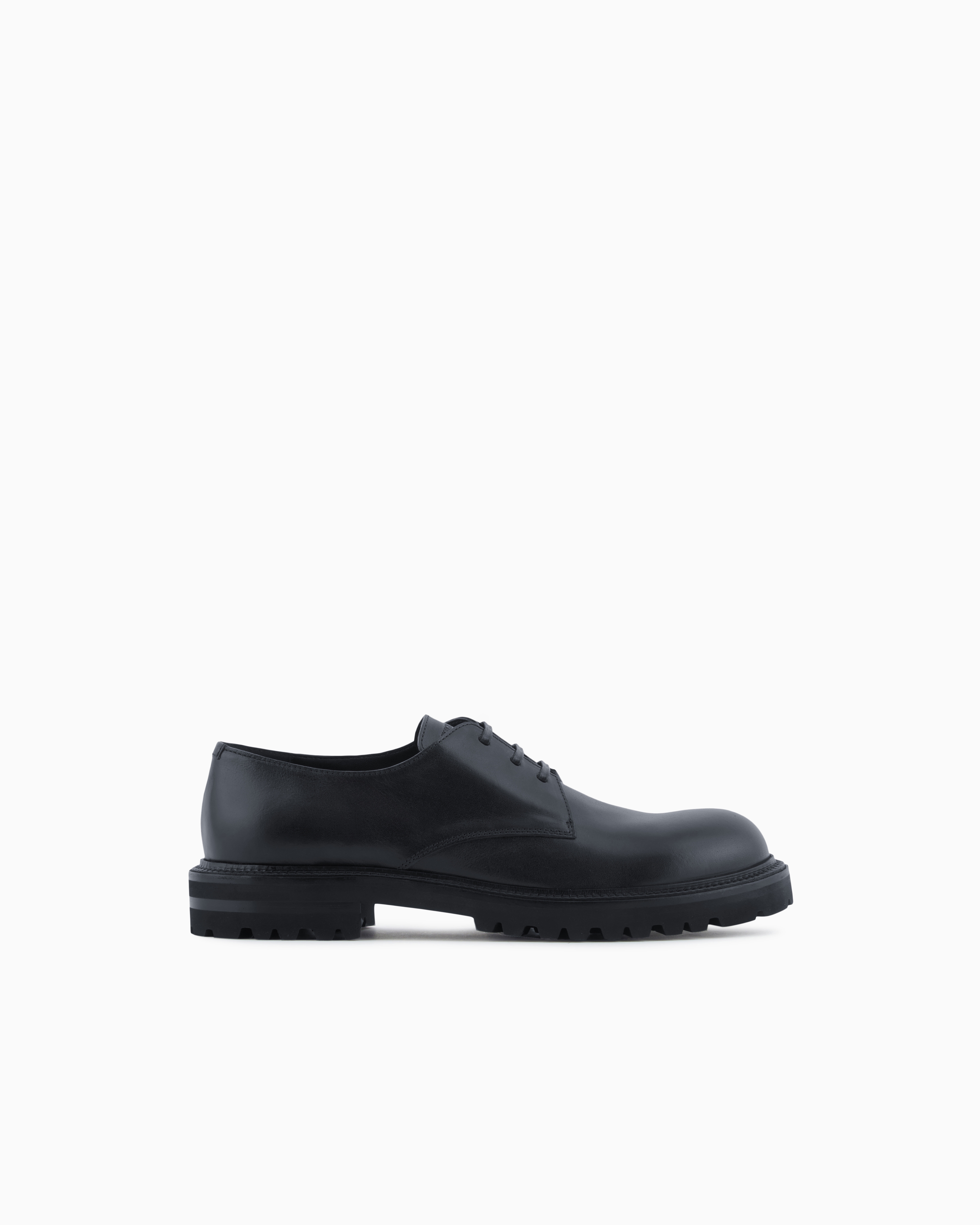 Giorgio Armani Derbies En Cuir De Veau Nappa In Black