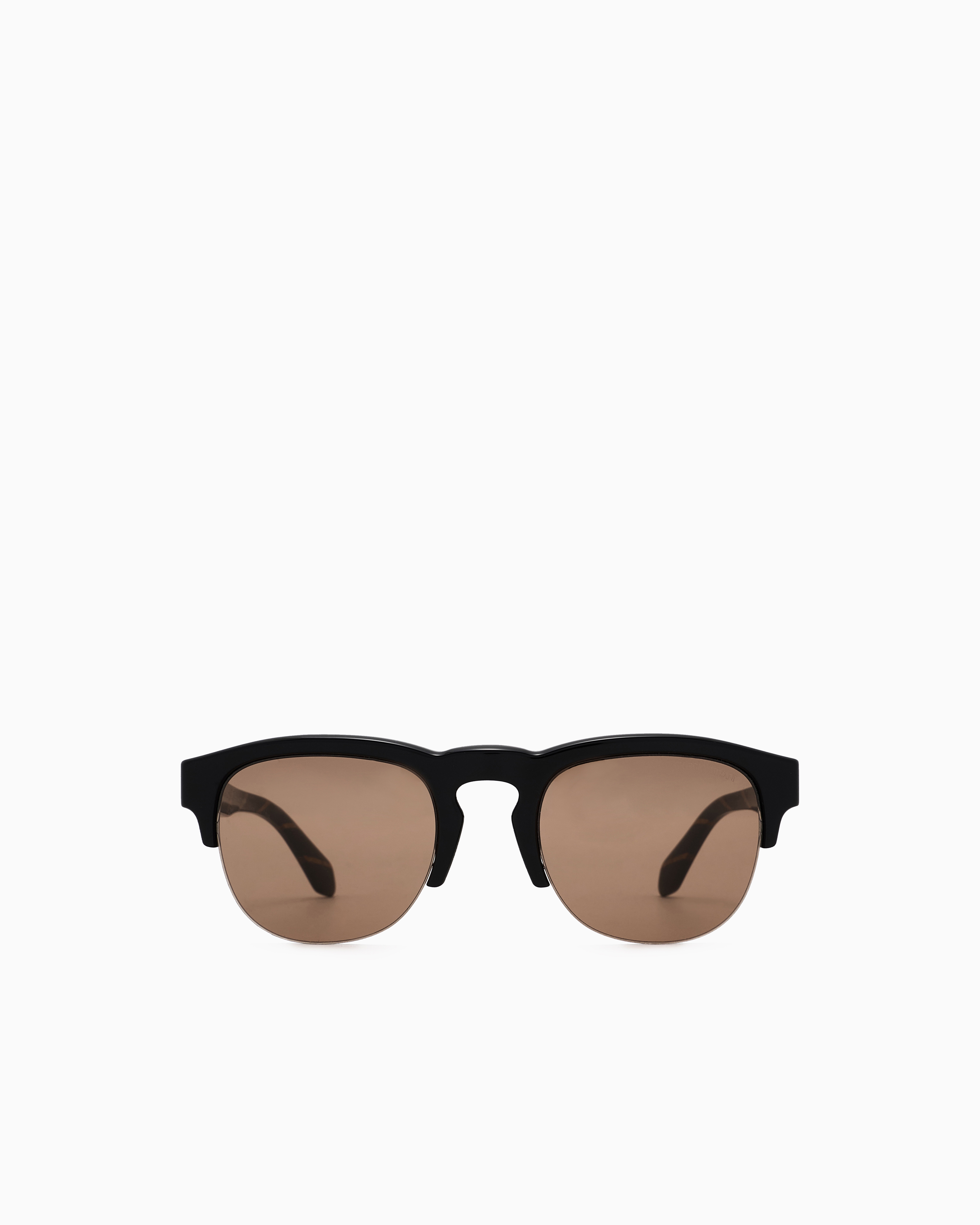 Giorgio Armani Black Panto Asian-Fit Sunglasses Large