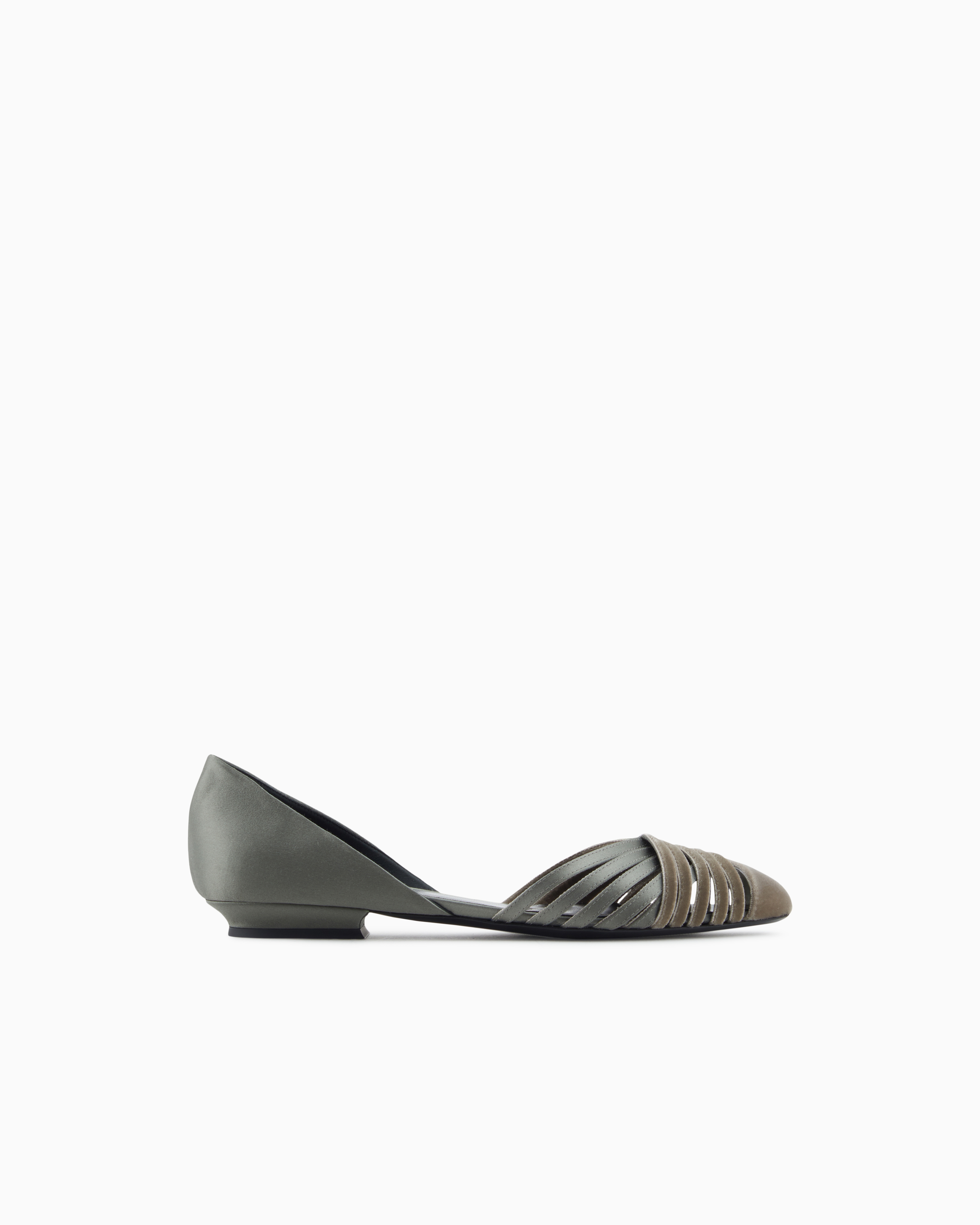 Giorgio Armani Ballerines En Velours Et Satin In Multi