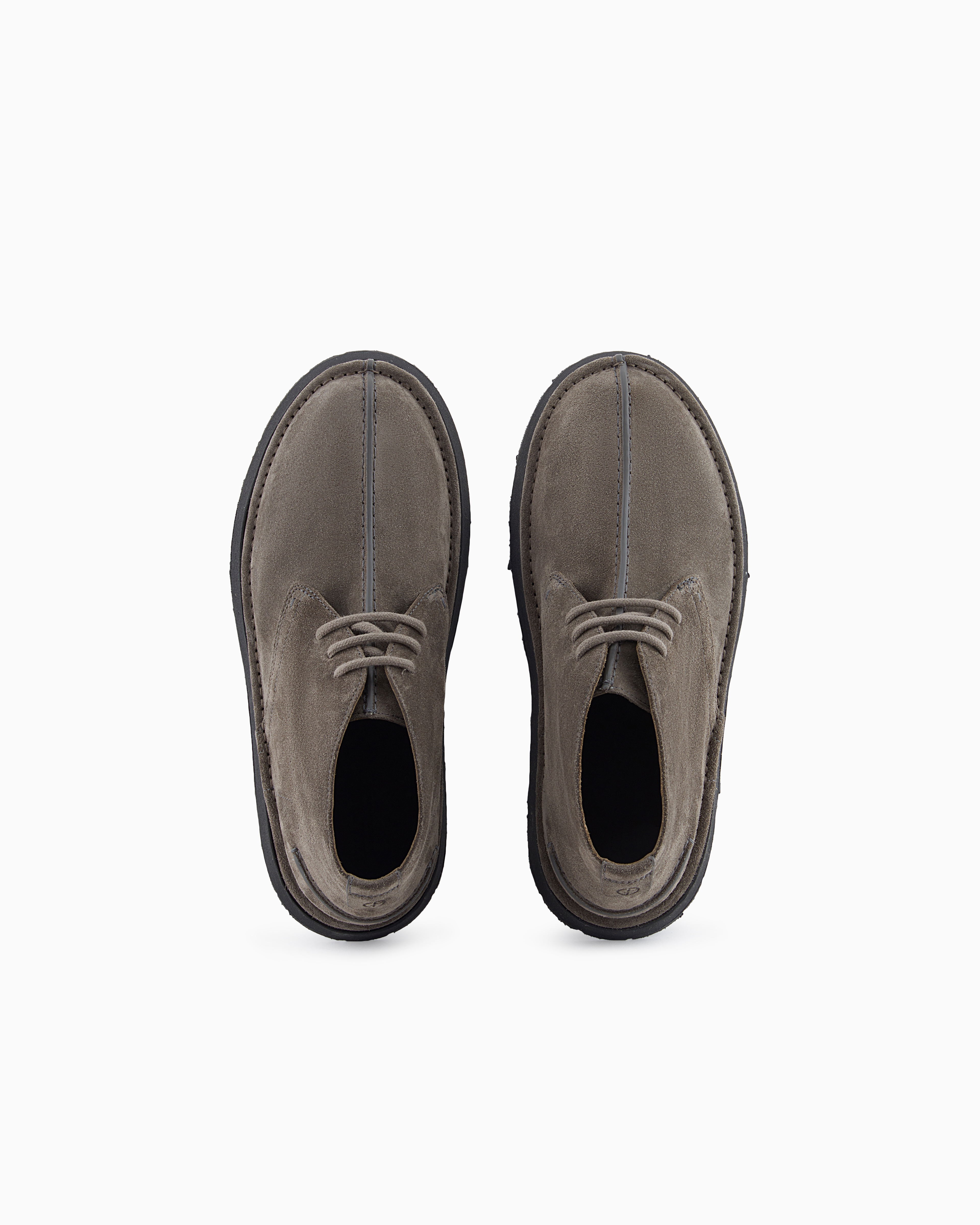 Giorgio Armani Suede Chukka Boots In Gray