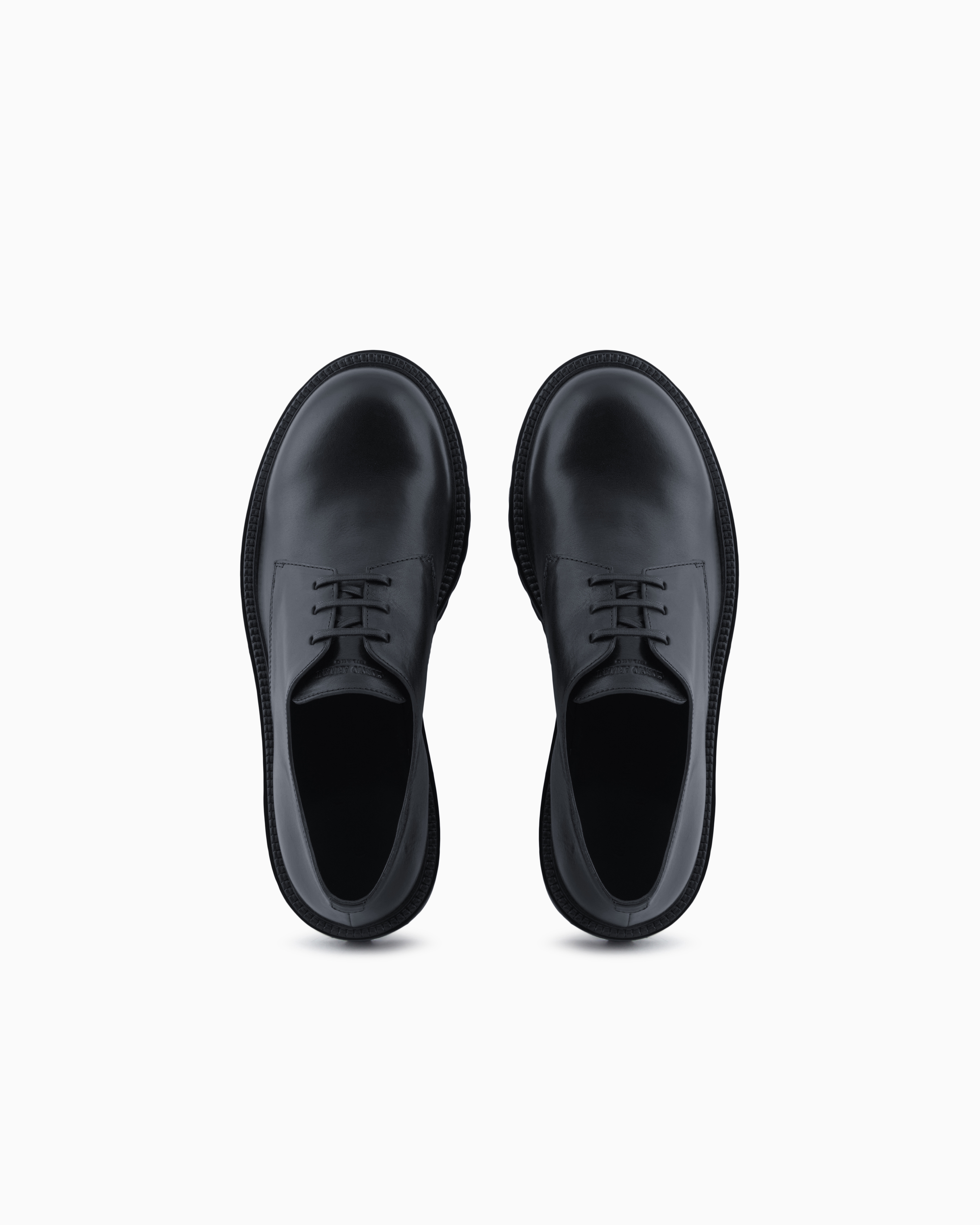 Giorgio Armani Derbies En Cuir De Veau Nappa In Black