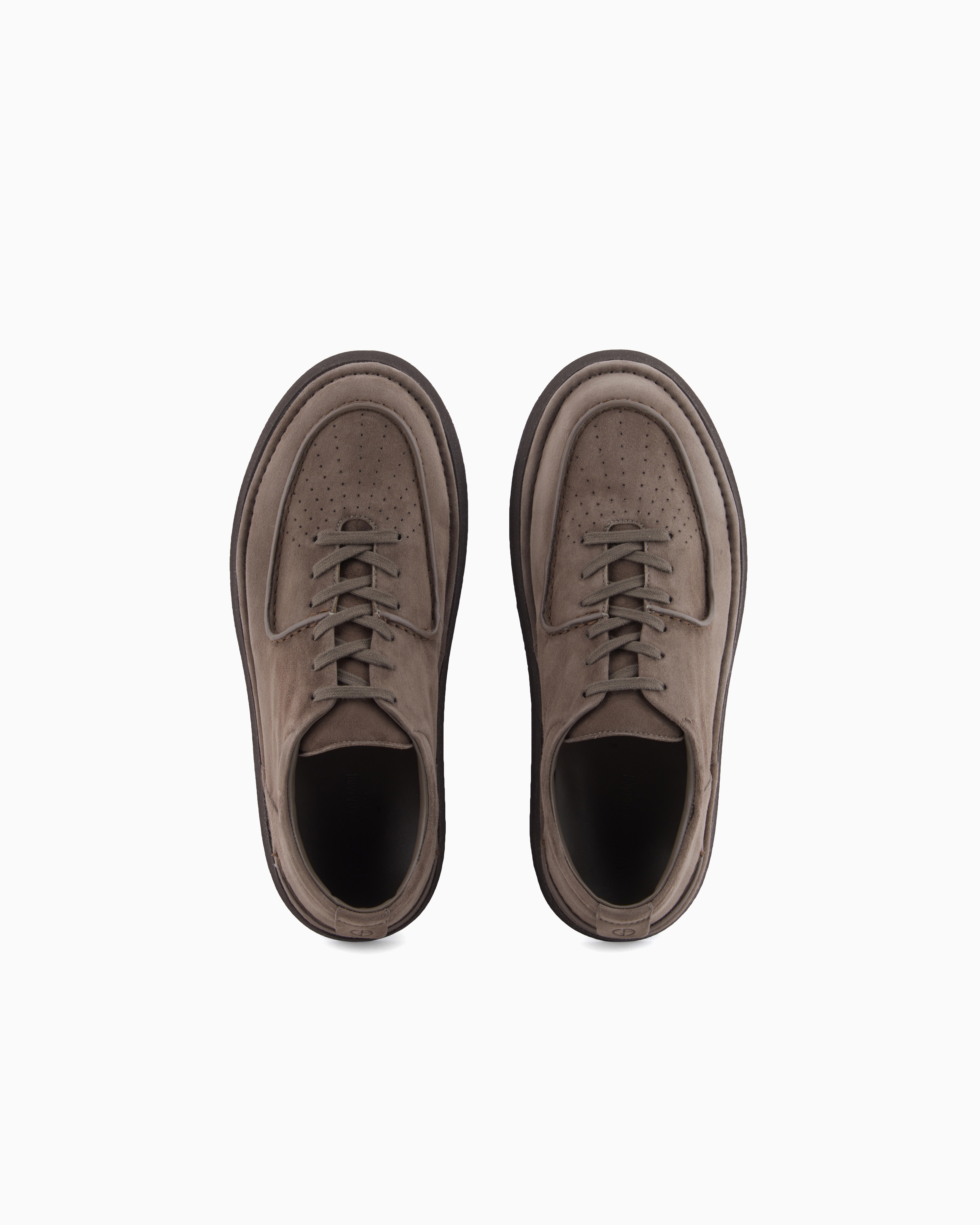 Giorgio Armani Suede Oxfords In Sand