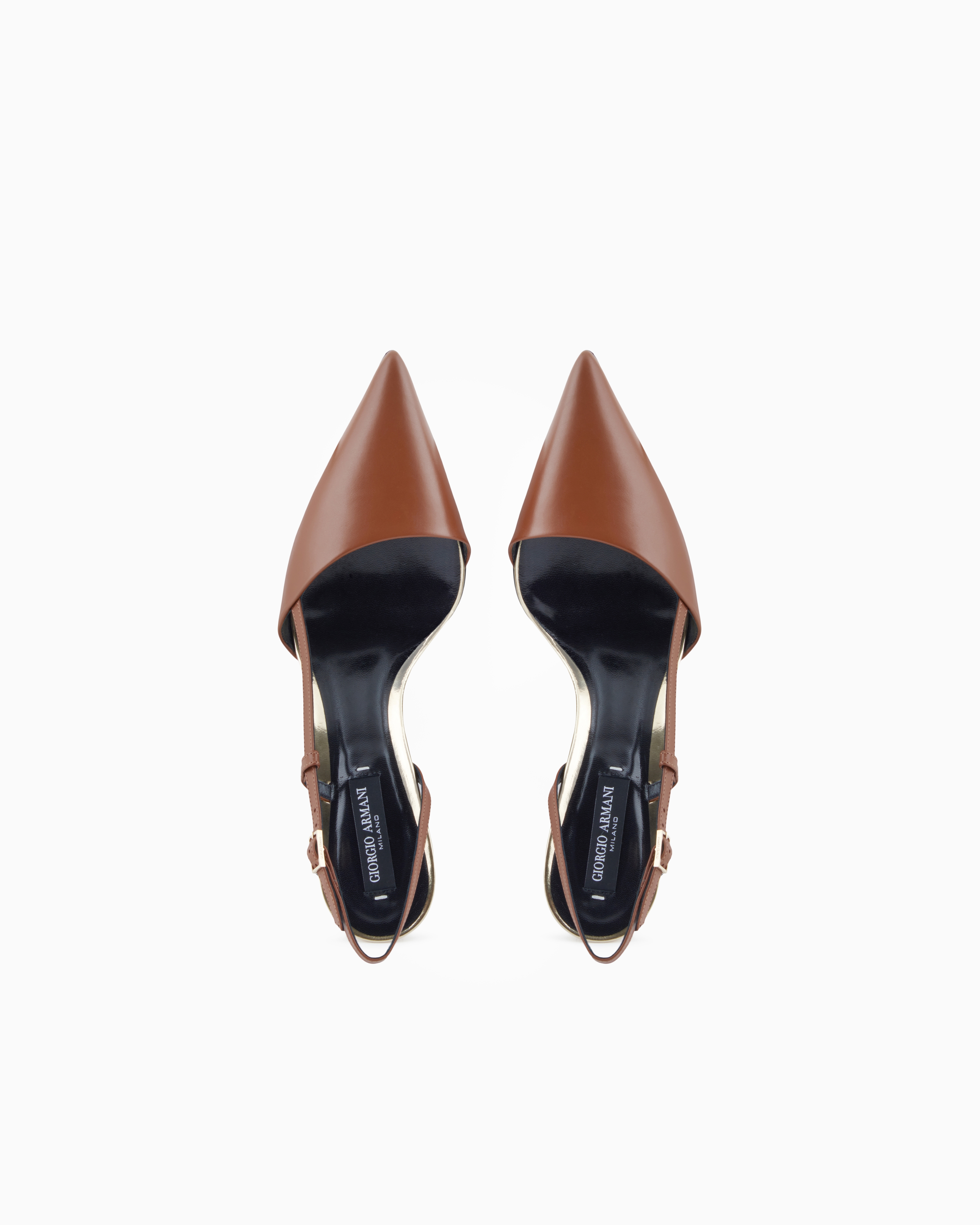 Calfskin slingbacks with mirror details | Giorgio Armani