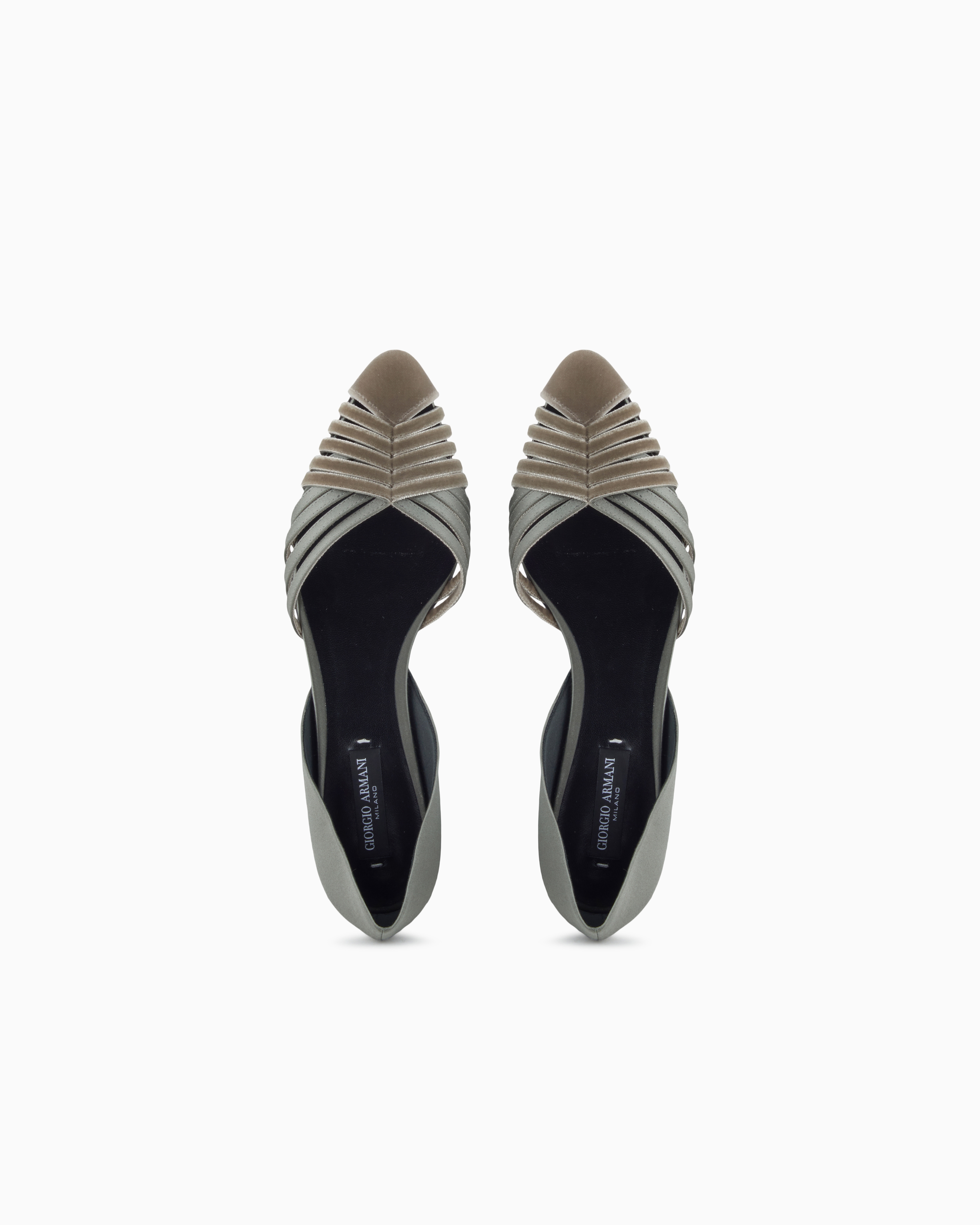 Giorgio Armani Ballerines En Velours Et Satin In Multi