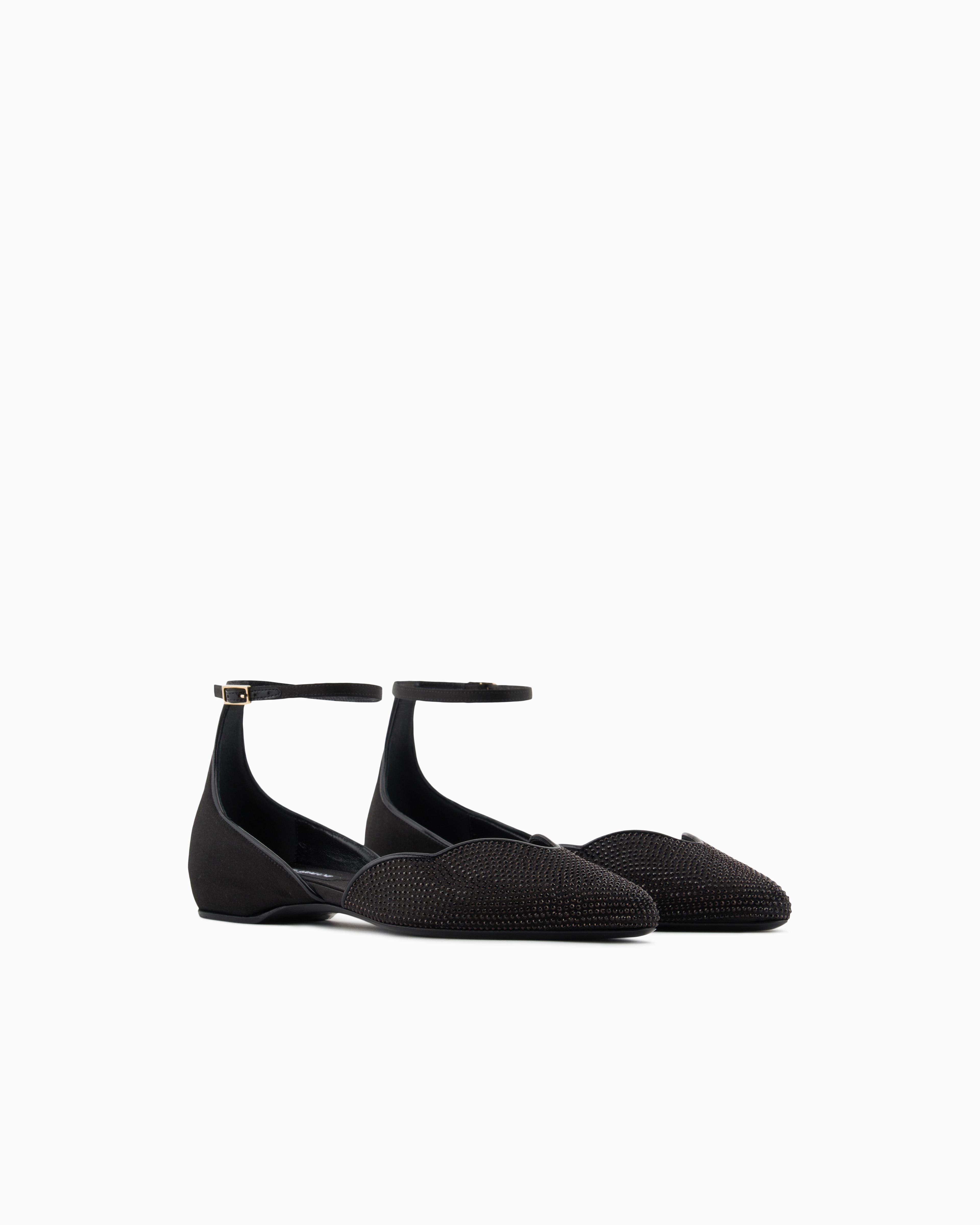 フラットシューズ GIORGIO ARMANI Giorgio Armani Calf Leather Ballerinas Nappa-leather square-toed ballerinas with strap | Emporio Armani