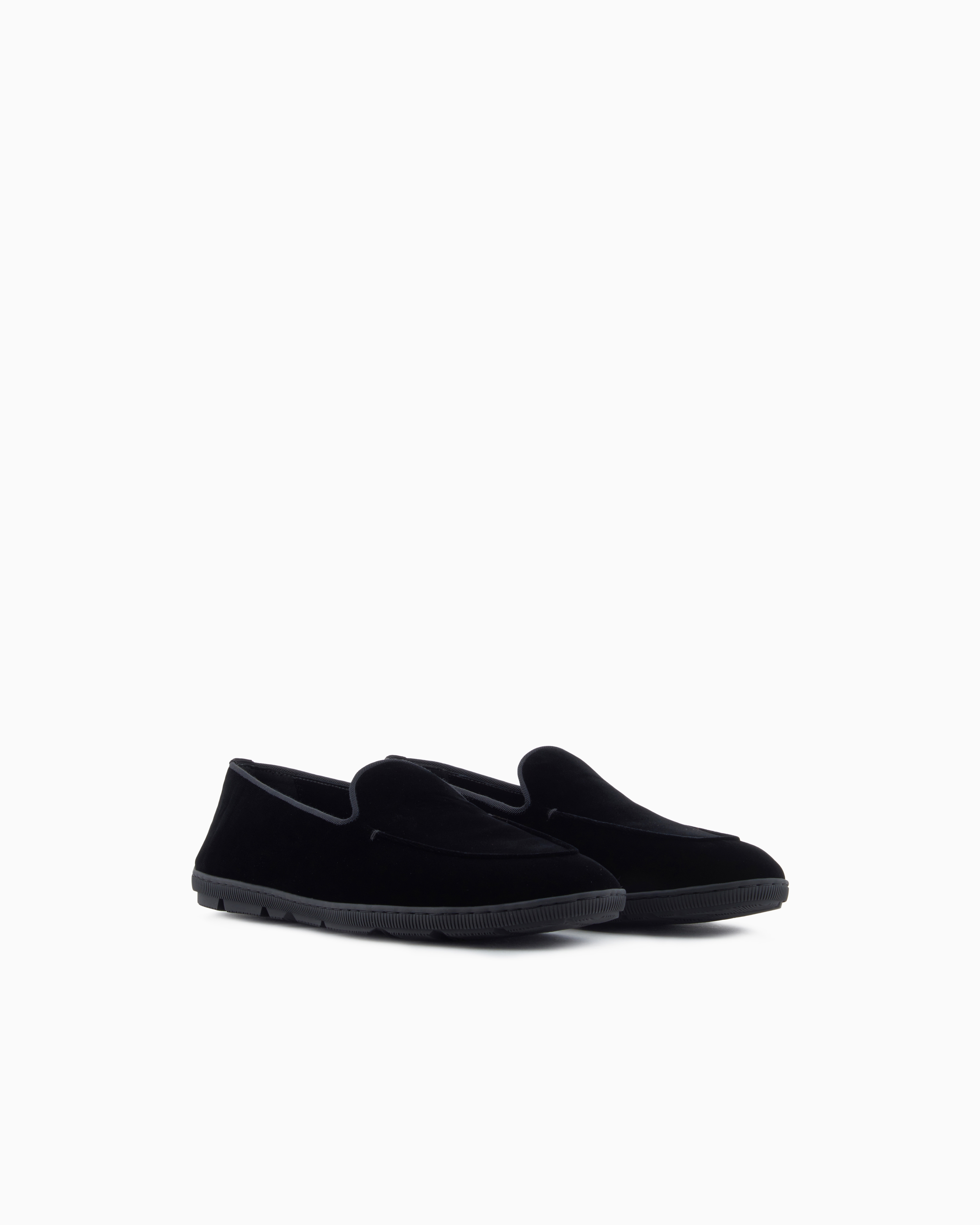 Giorgio Armani Slip-on Loafers With Breathable Mesh Upper In Black