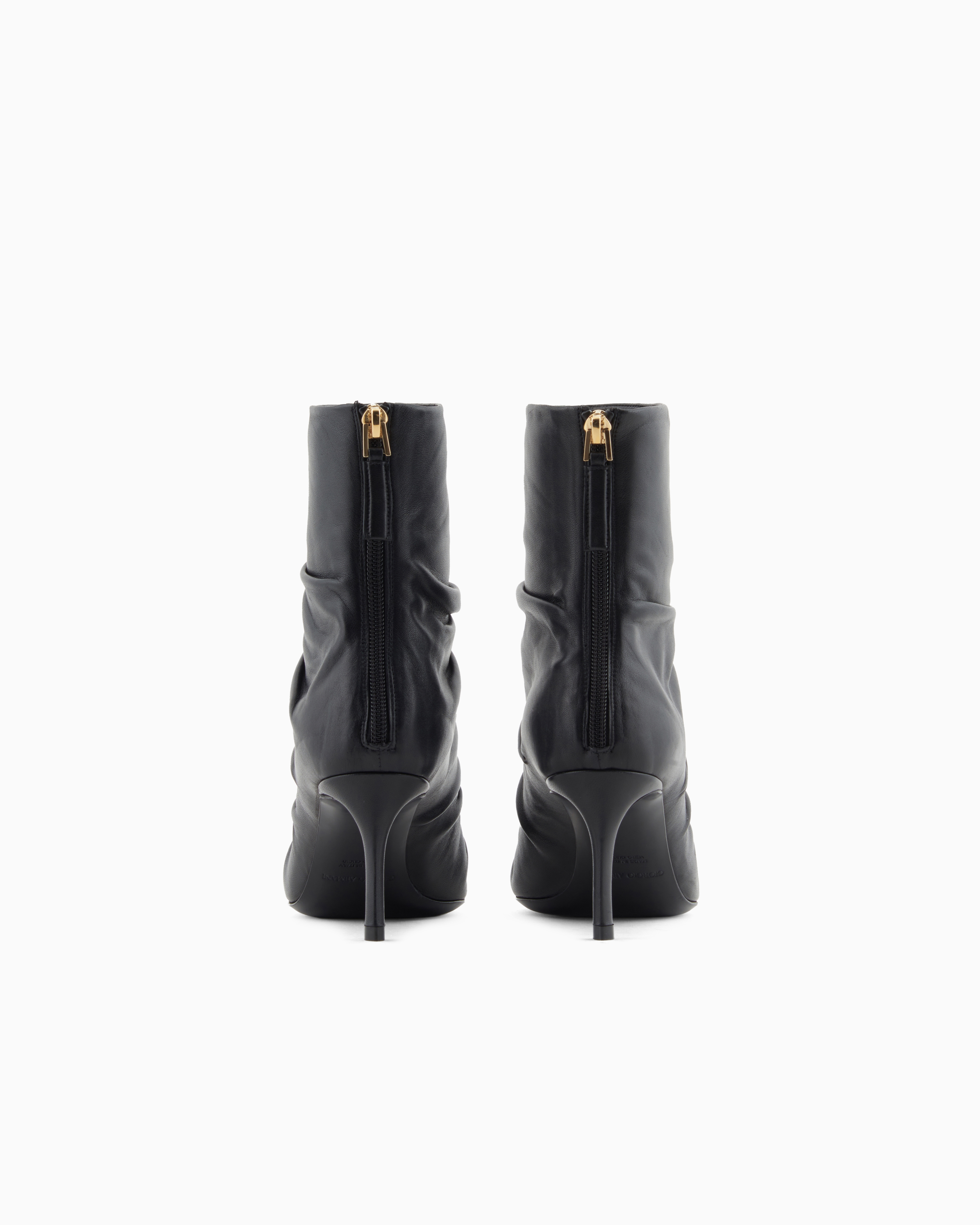 Giorgio Armani Nappa Leather Ankle Boots In Black