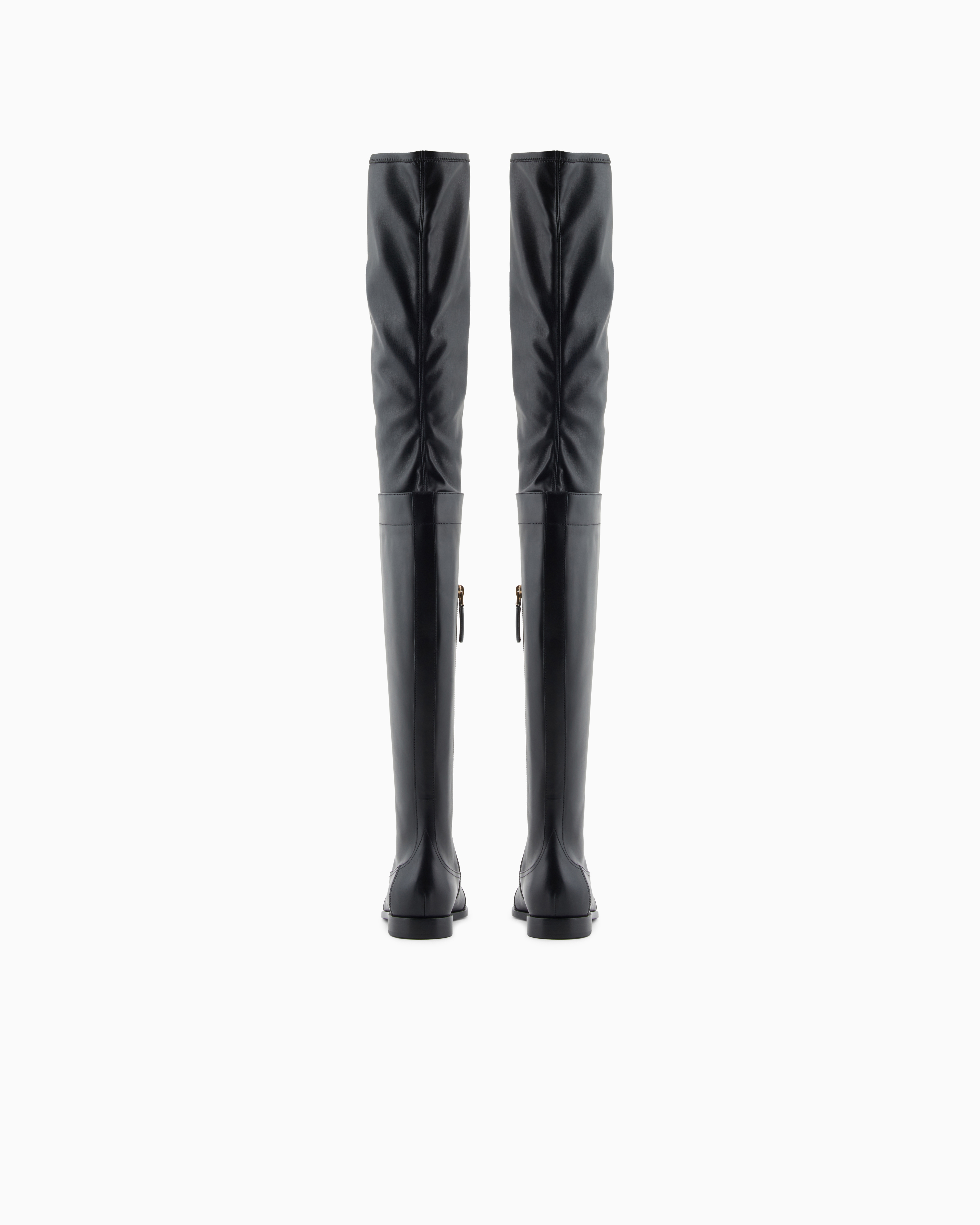 Giorgio Armani Smooth Leather Lace-up Boots In Black