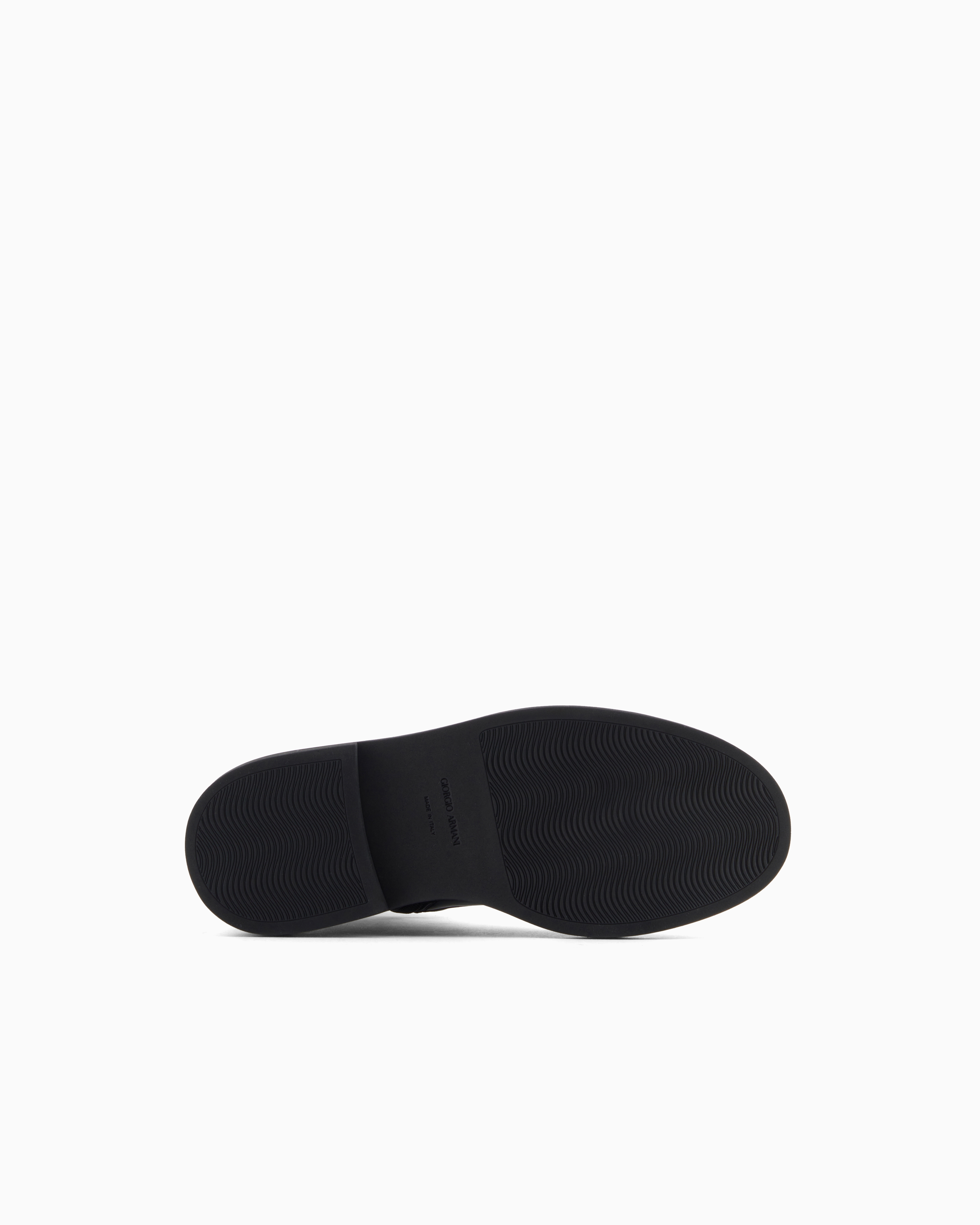 Giorgio Armani Smooth Leather Combat Boots In Black