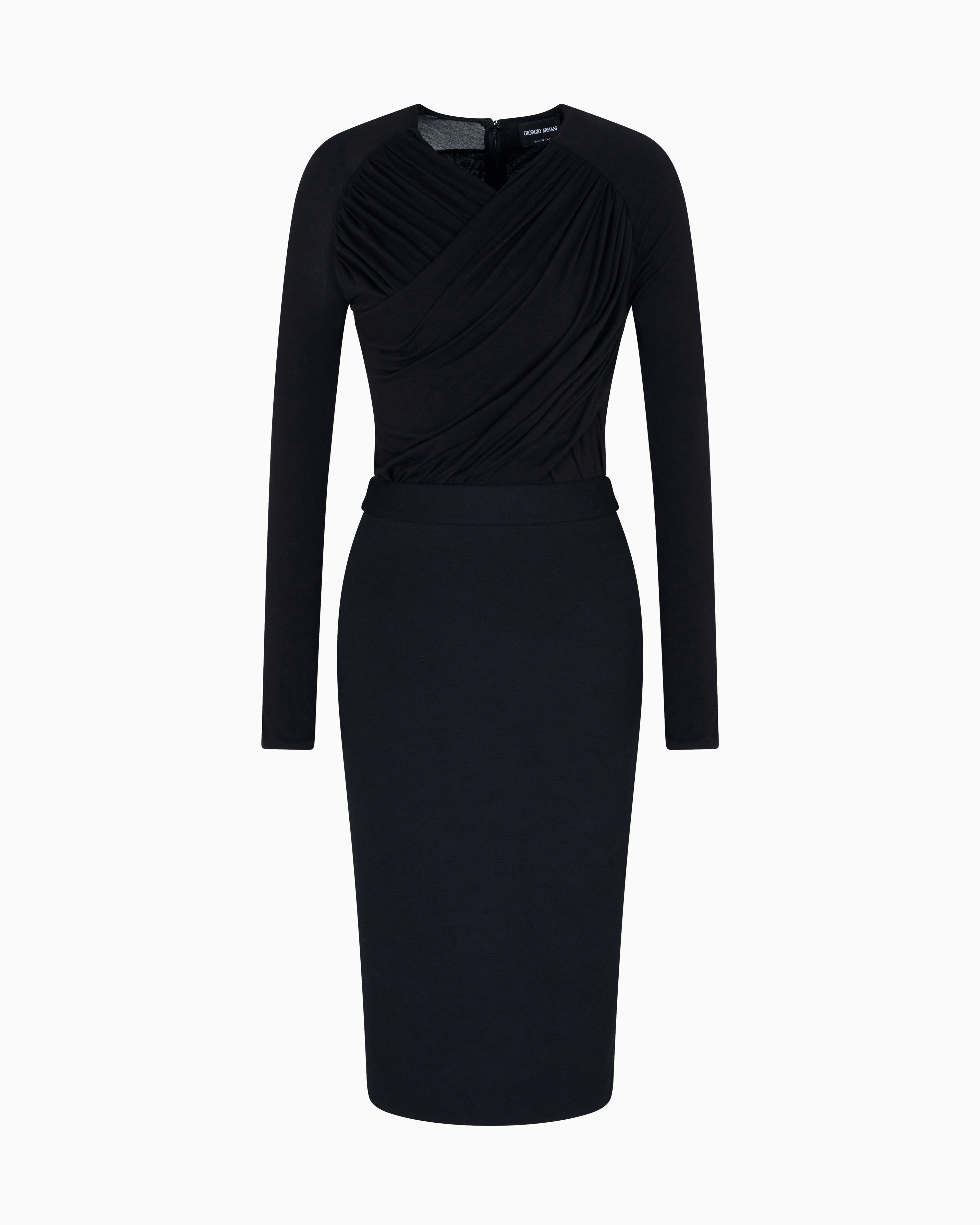 ワンピース GIORGIO ARMANI Black Stretch Viscose Blend Sheath Dress Giorgio Armani Black Stretch Viscose Blend Sheath Dress