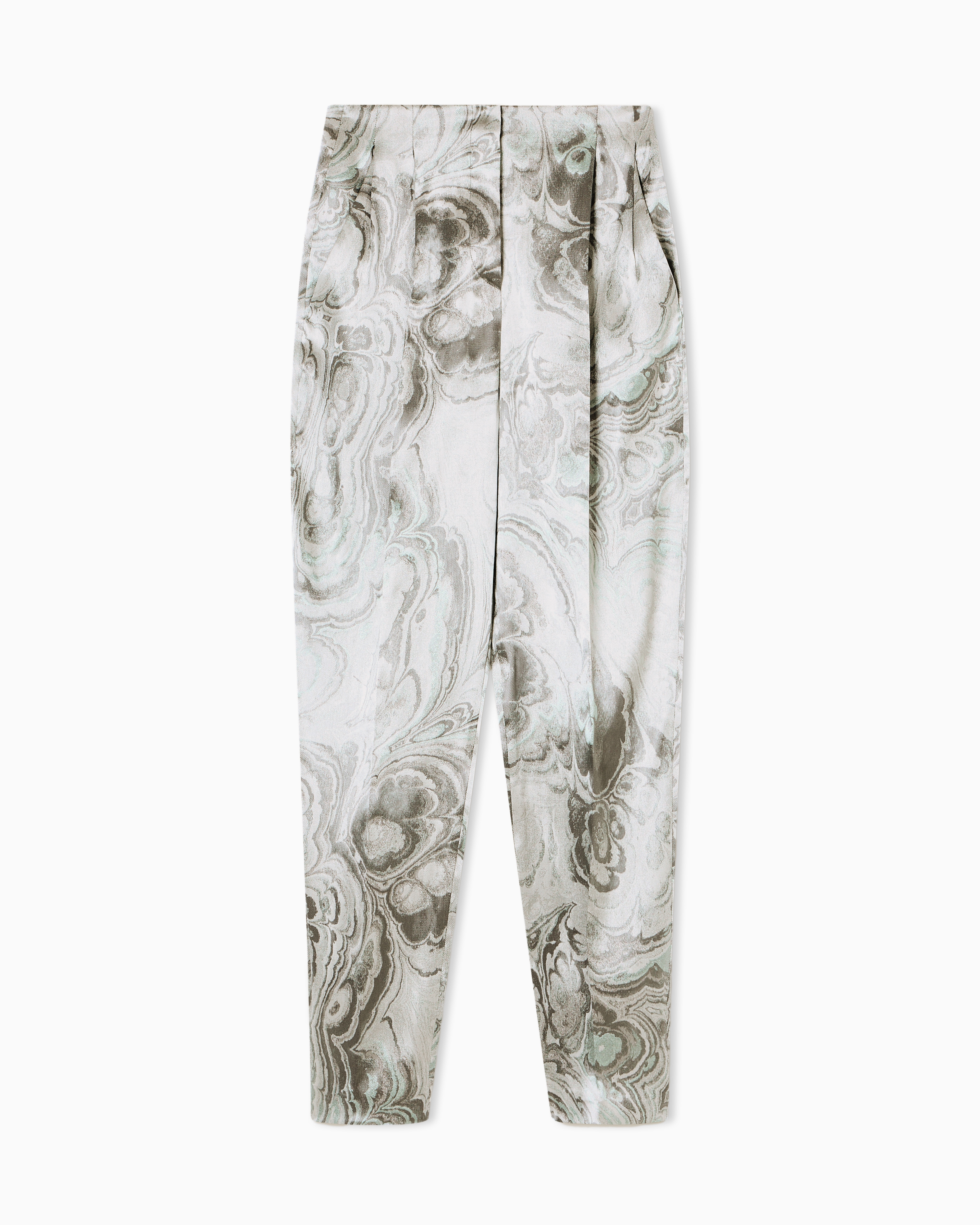 Giorgio Armani Jacquard Single-pleat Trousers In White