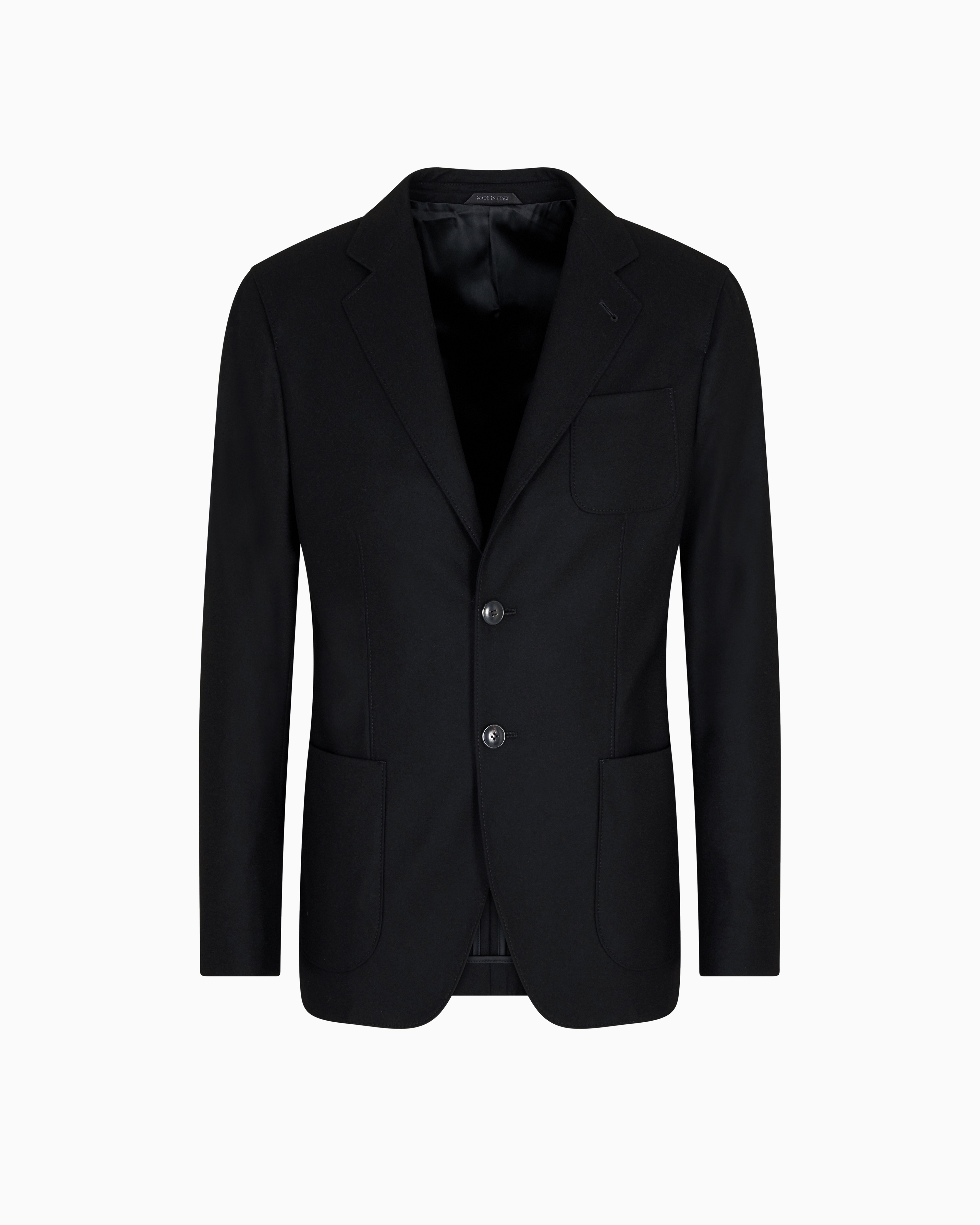 Giorgio Armani Upton Line Single-breasted Jacket In Stretch Cashmere Drap In Black