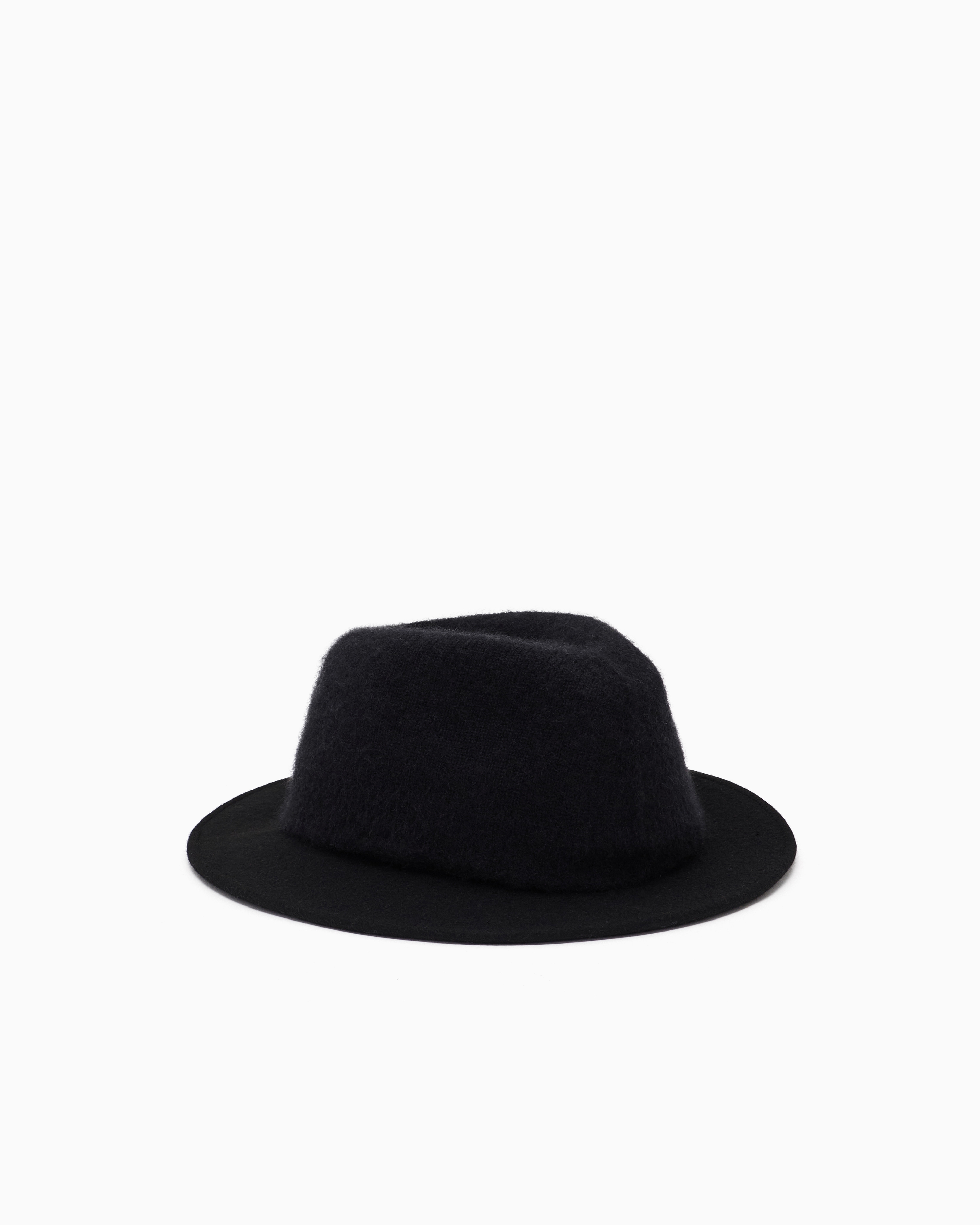 Giorgio Armani Wide-brimmed, Wool Hat In Black