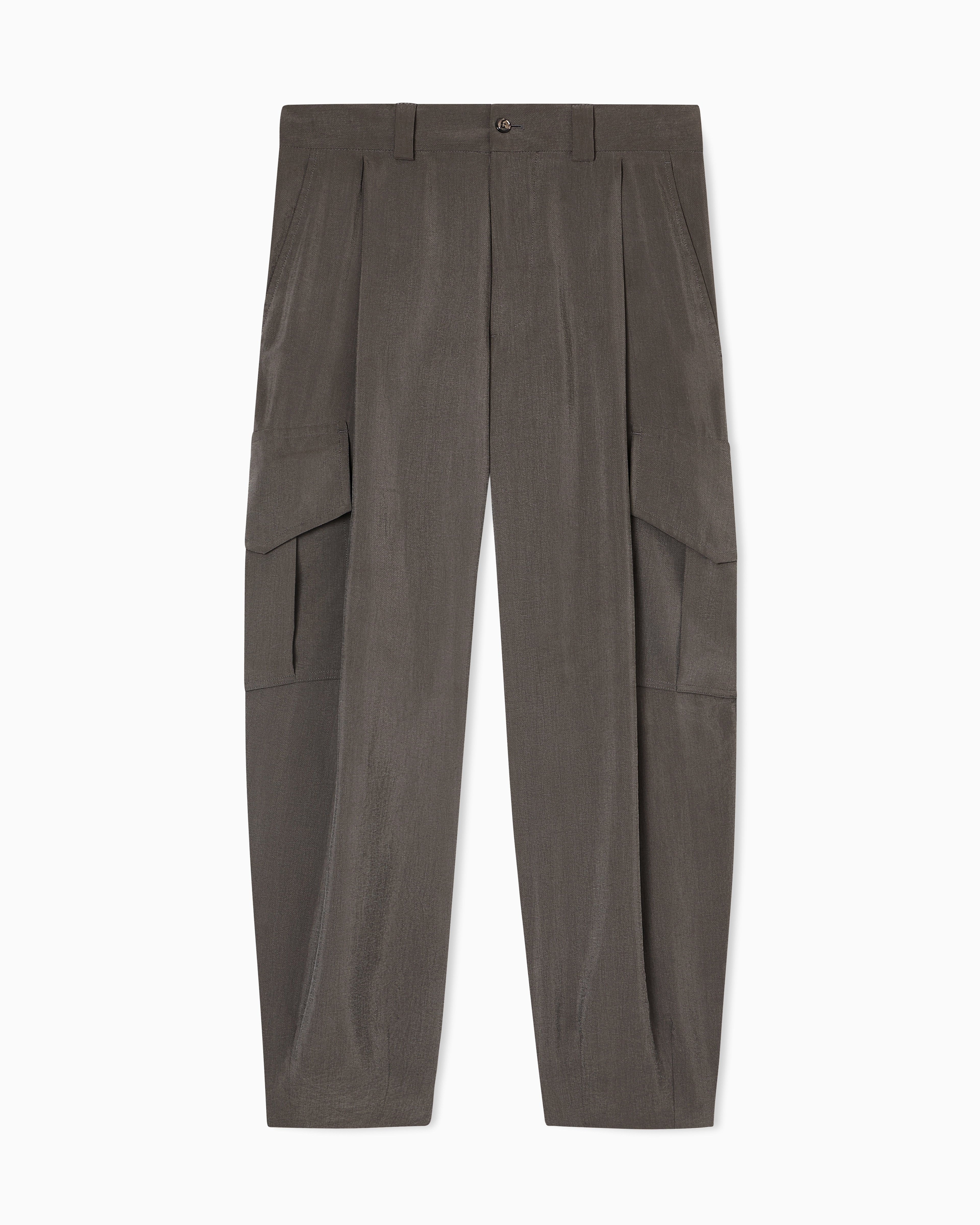 Washed, silk-blend, single-pleat trousers | Giorgio Armani