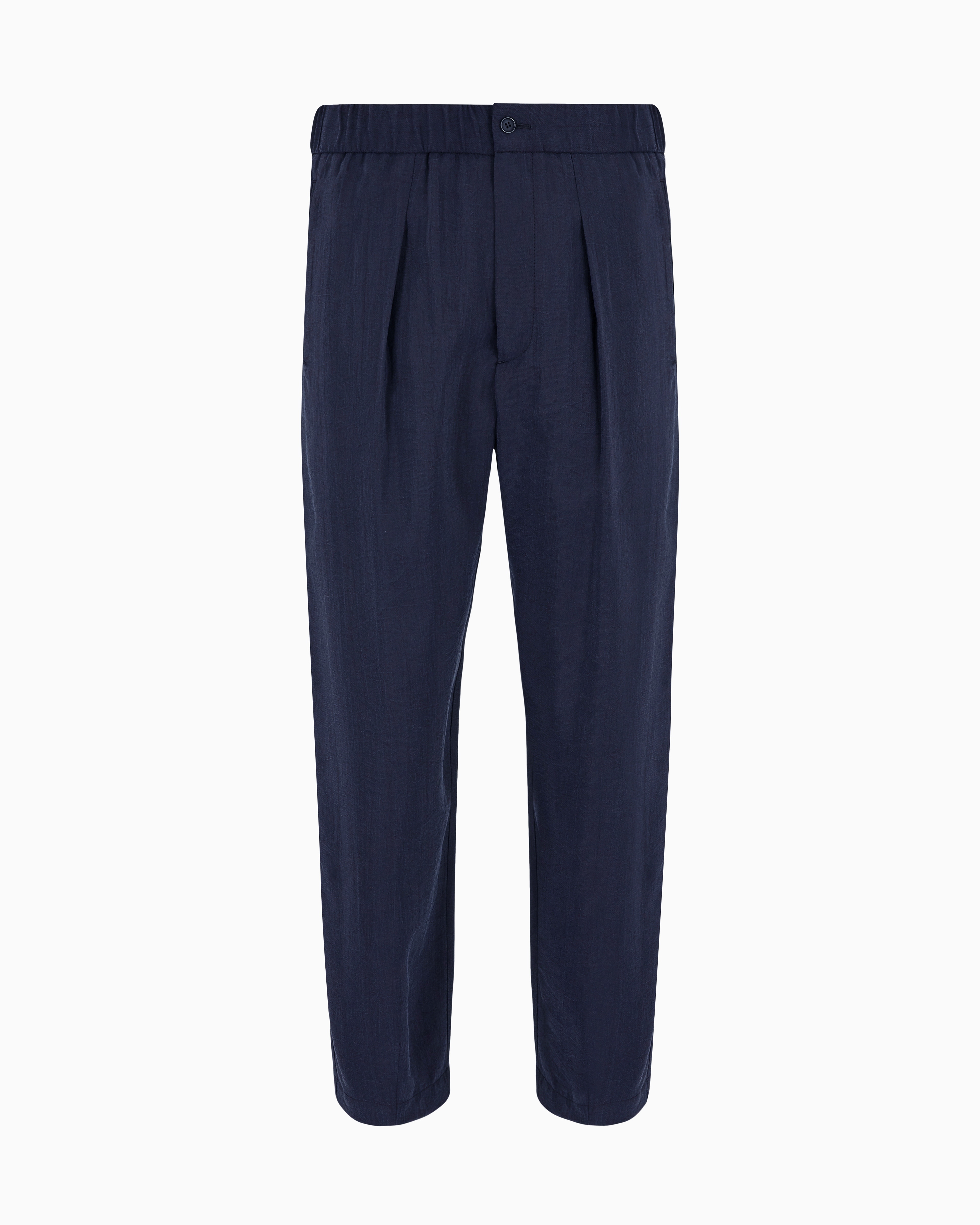 Washed, silk-blend, single-pleat trousers | Giorgio Armani