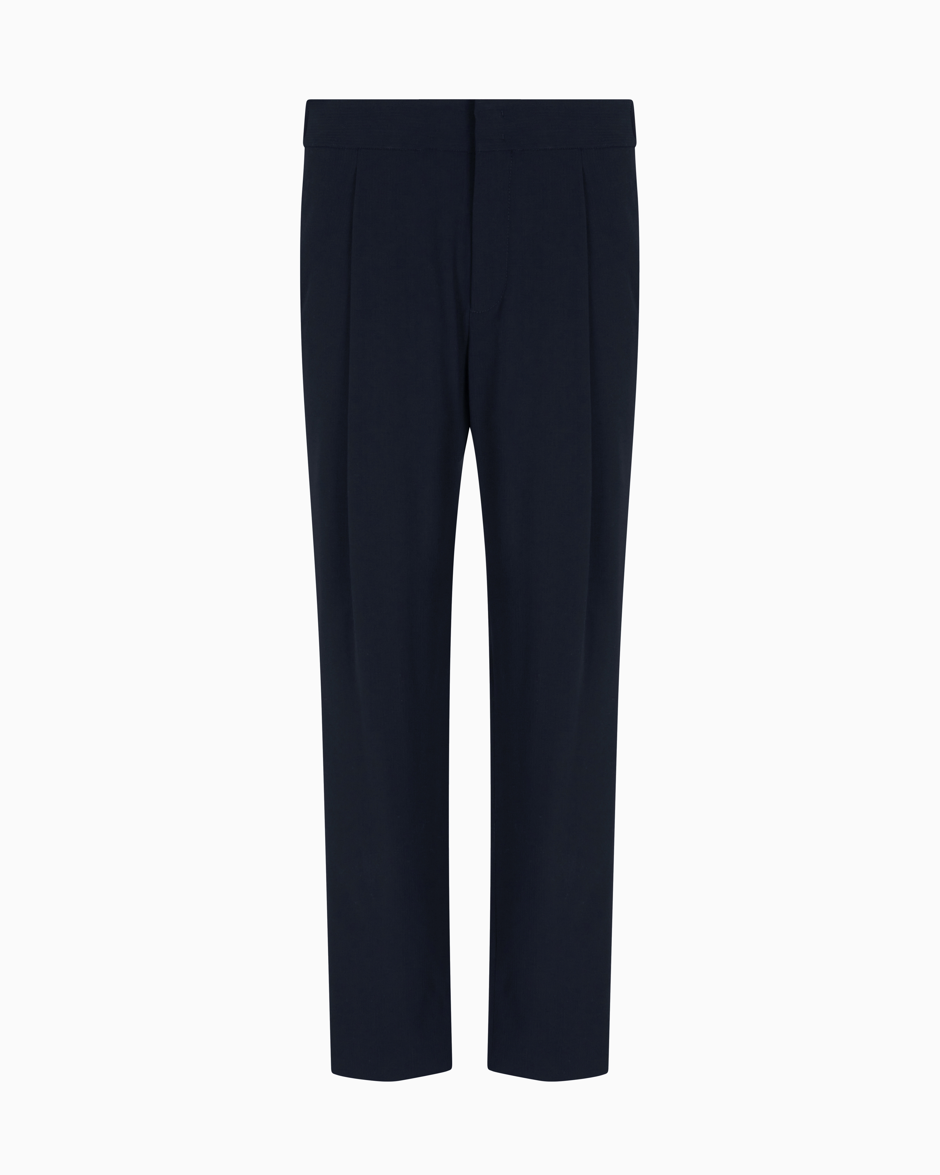 Giorgio Armani Single-dart, Wool-crêpe Trousers In Blue
