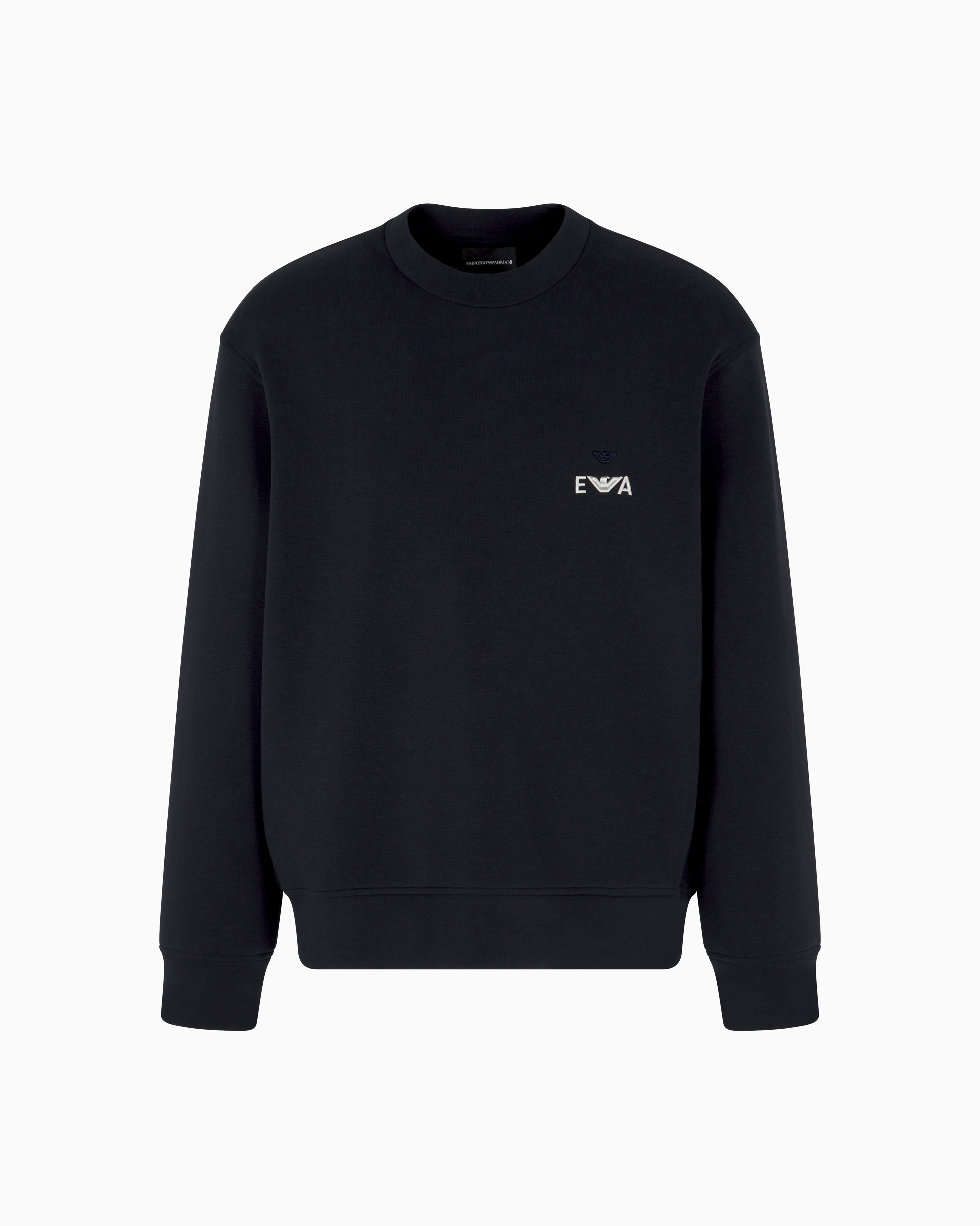 【EMPORIO ARMANI】 Men's Embroidered Logo Jersey Hoodie ★ Emporio Armani Logo-Embroidery Hoodie In Grey - 18% Off