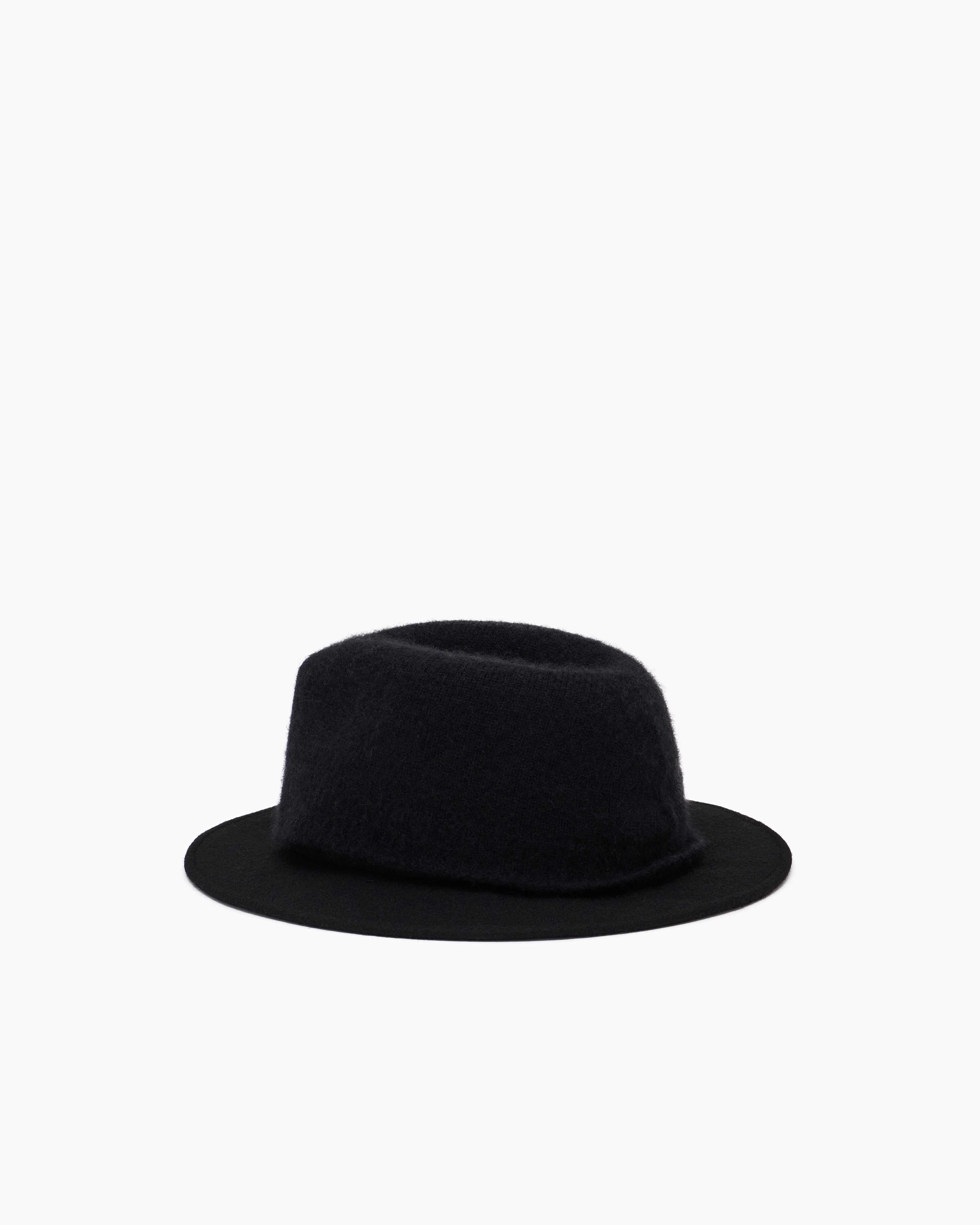 Giorgio Armani Wide-brimmed, Wool Hat In Black