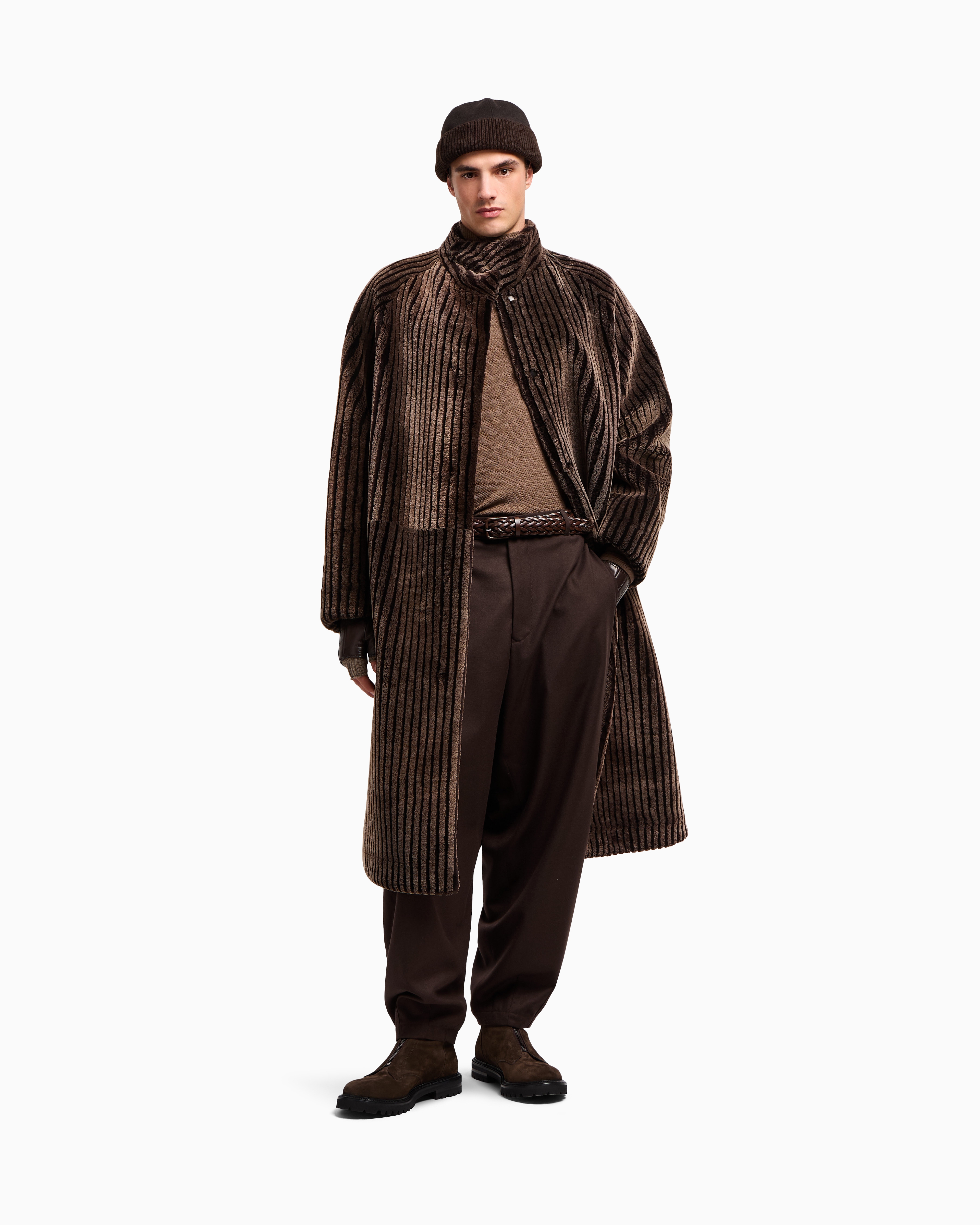 Long lambskin shearling coat | Giorgio Armani