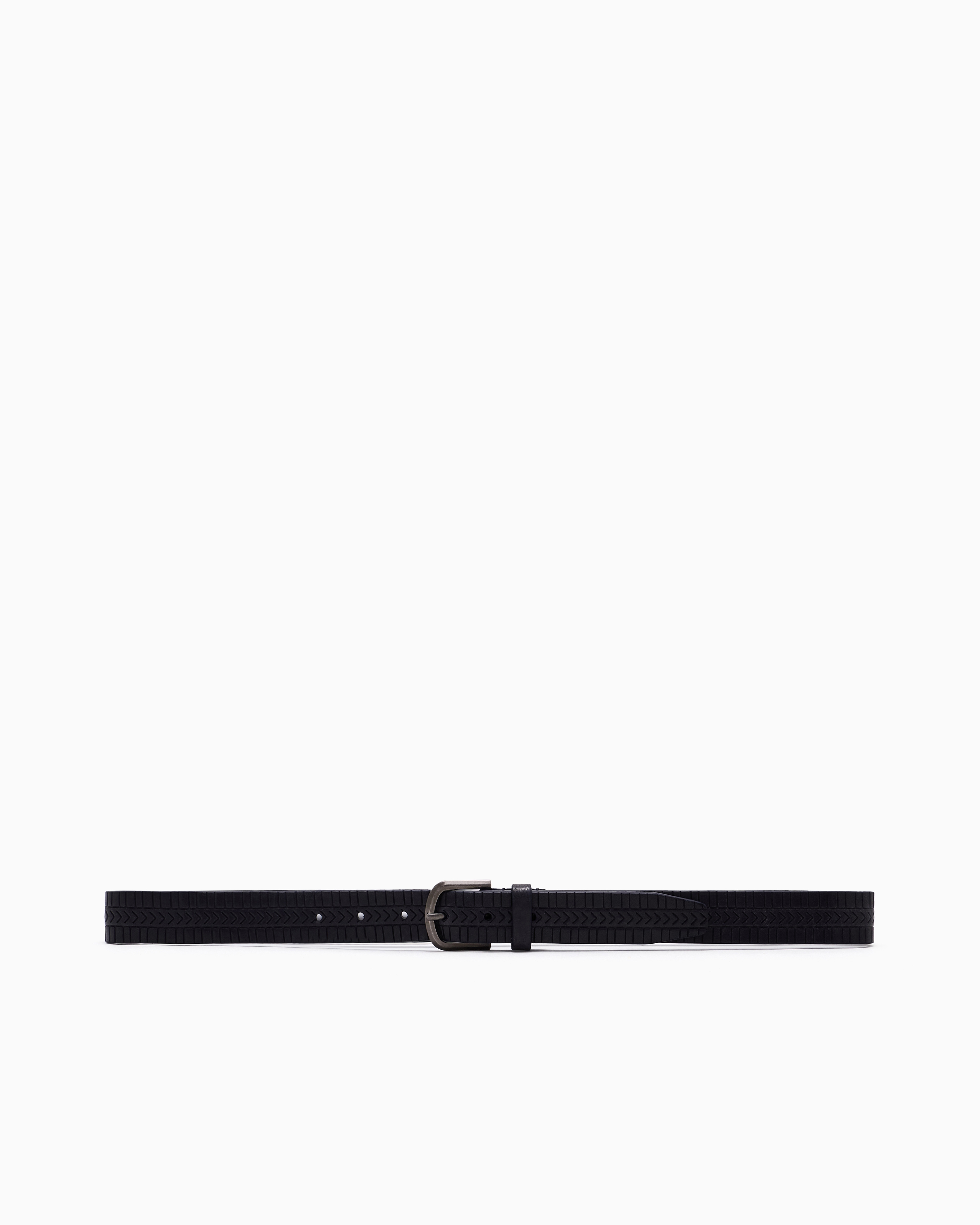 Giorgio Armani Embellished Leather Belt In Blue