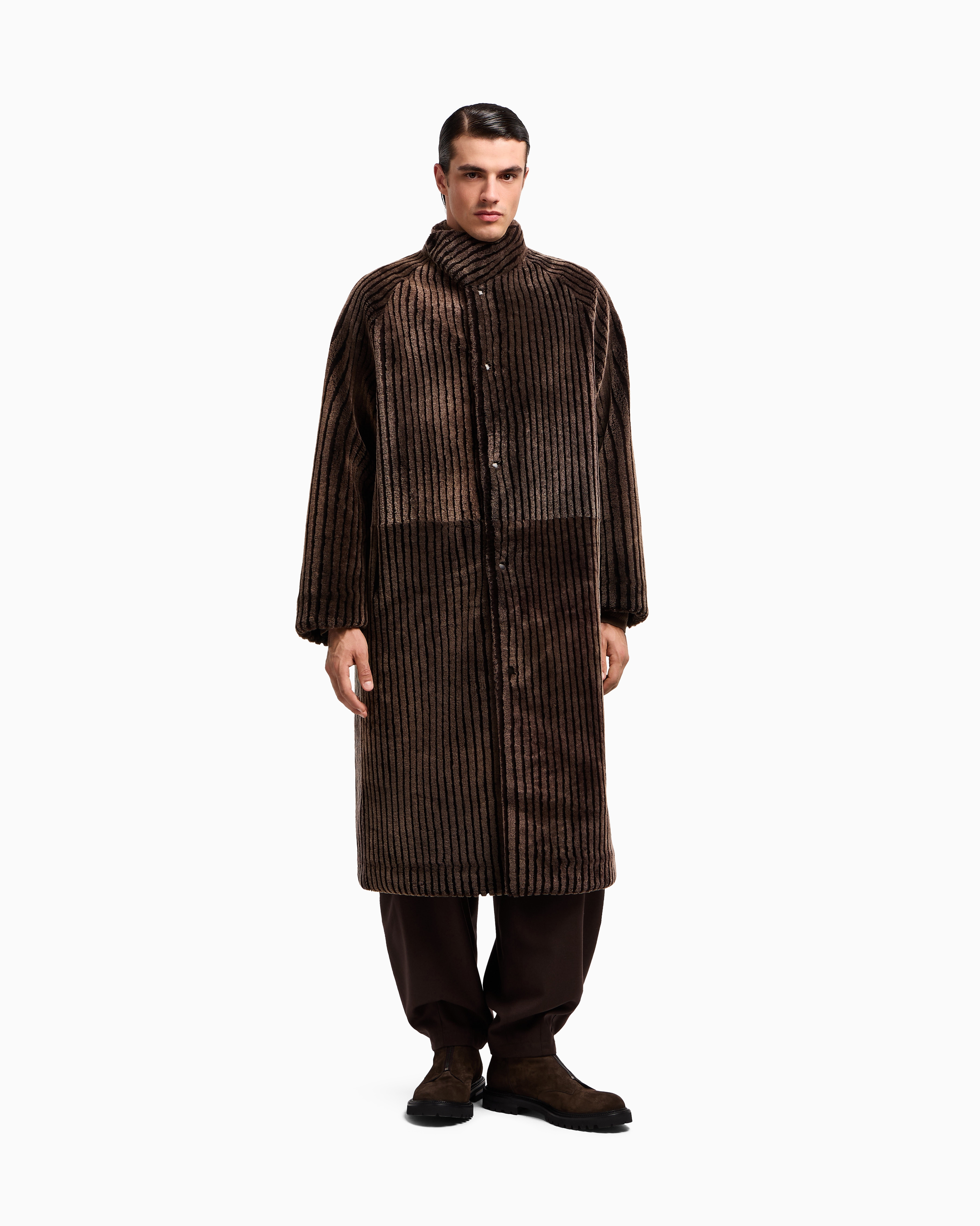 V*e様 美品★Giorgio Armani 黒 毛皮ジャケット　ラビットファー Giorgio Armani Suede Shearling Jacket | Saks Fifth Avenue