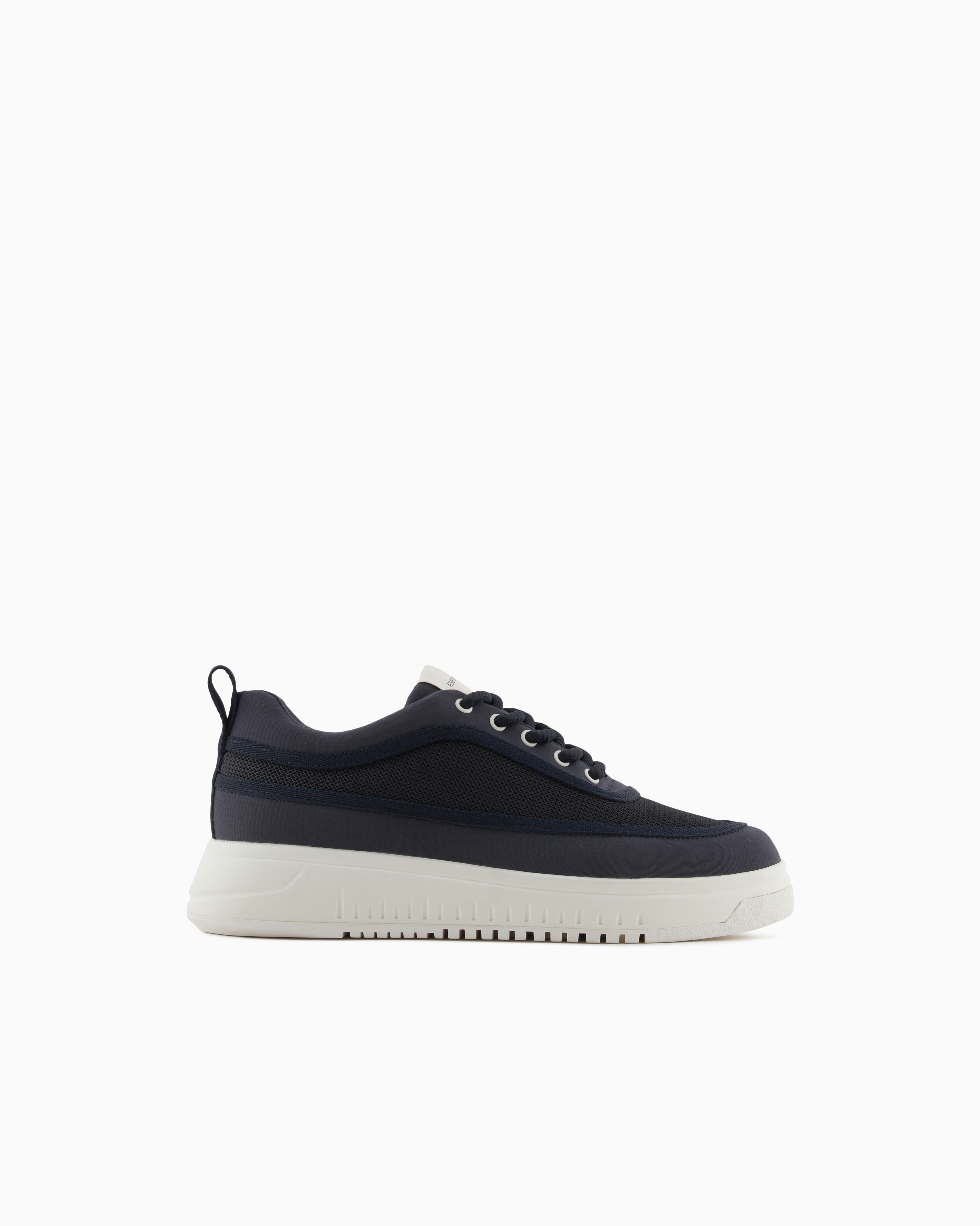 アルマーニ Mesh and gabardine sneakers with a knurled sole | Emporio Armani