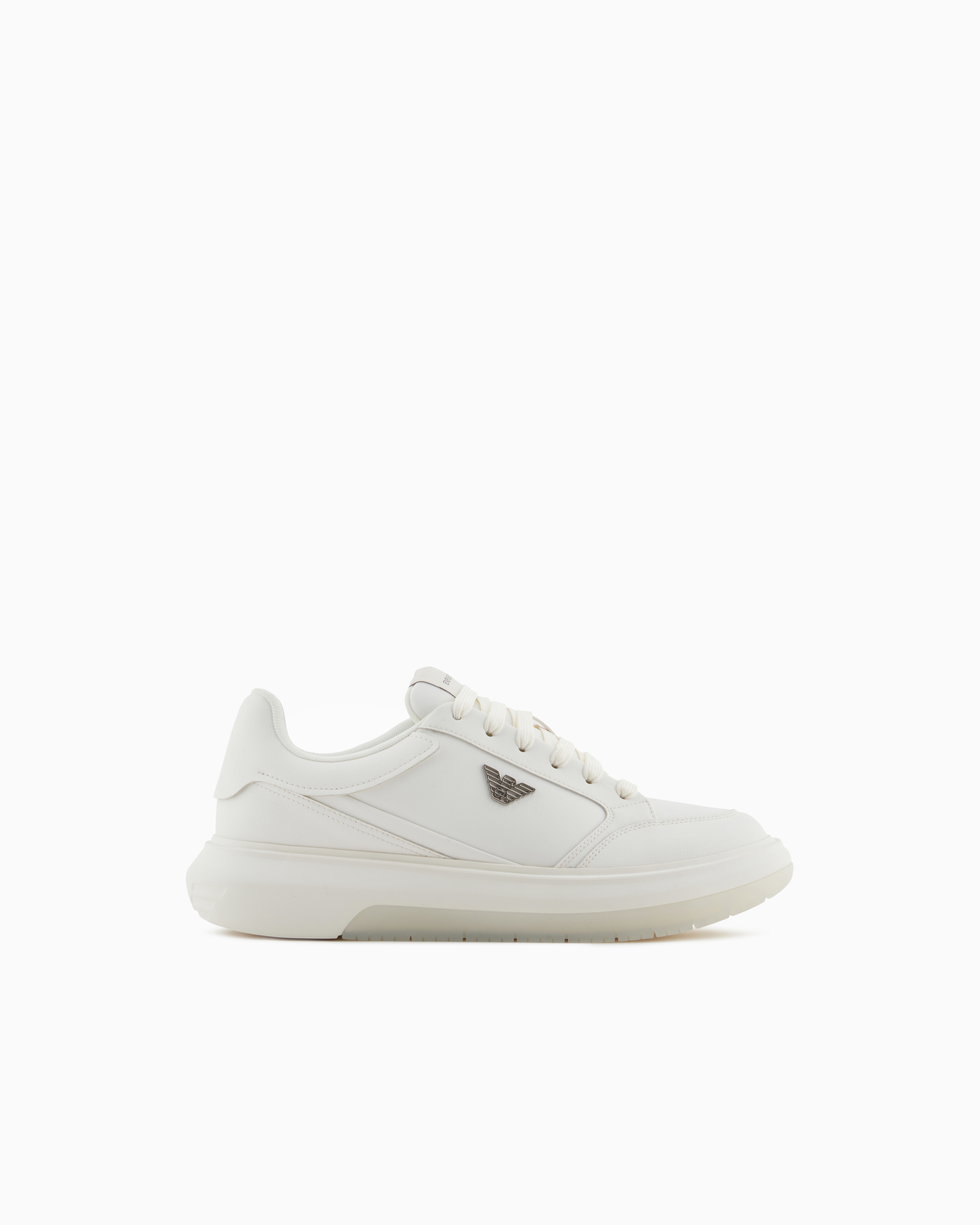 Emporio Armani - Regenerated Saffiano sneakers, Man, White, Size: