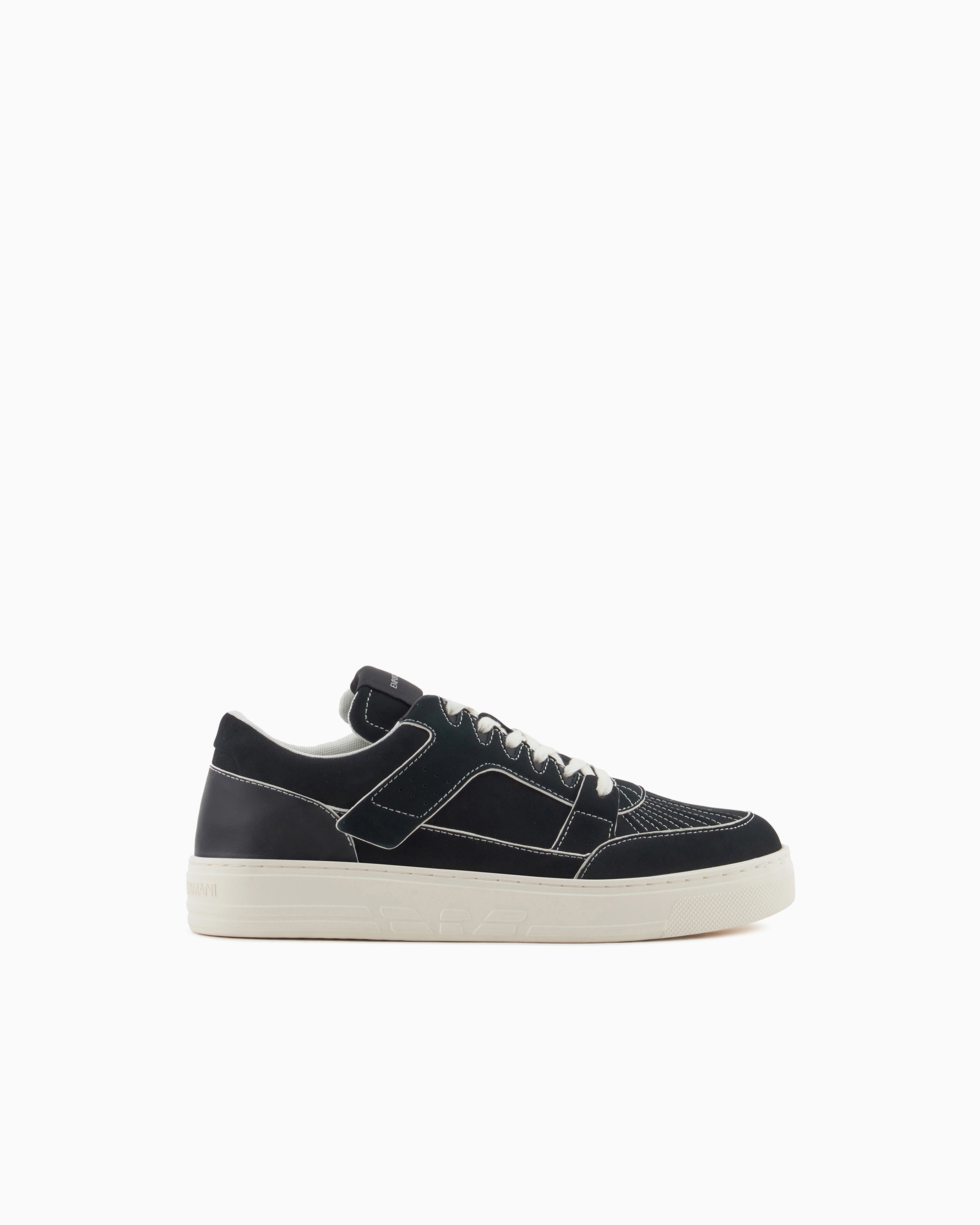 Emporio Armani - Nubuck and Vachetta sneakers, Man, Black, Size: