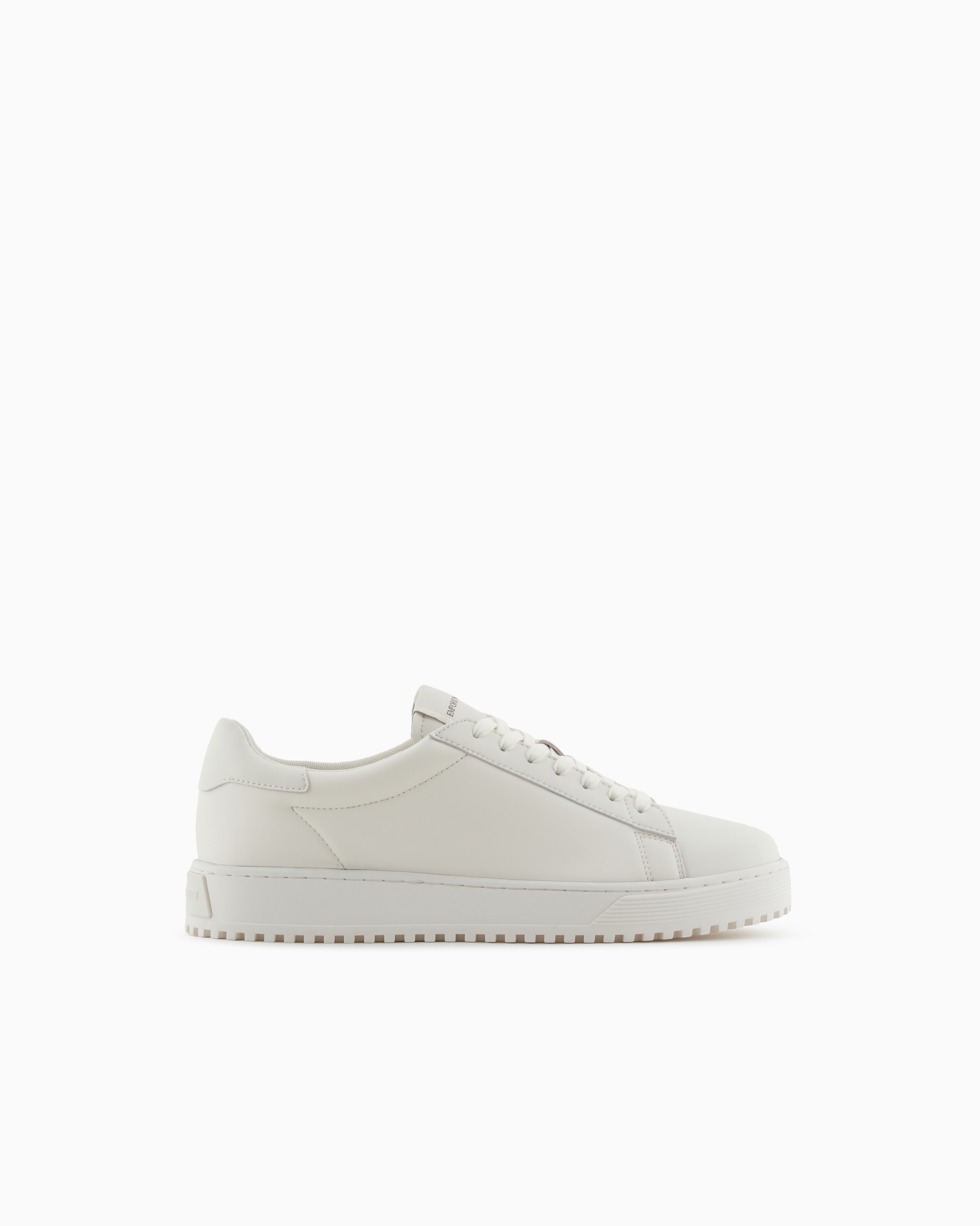 EMPORIO ARMANI スニーカー Leather sneakers with rubber back knurled sole | Emporio Armani