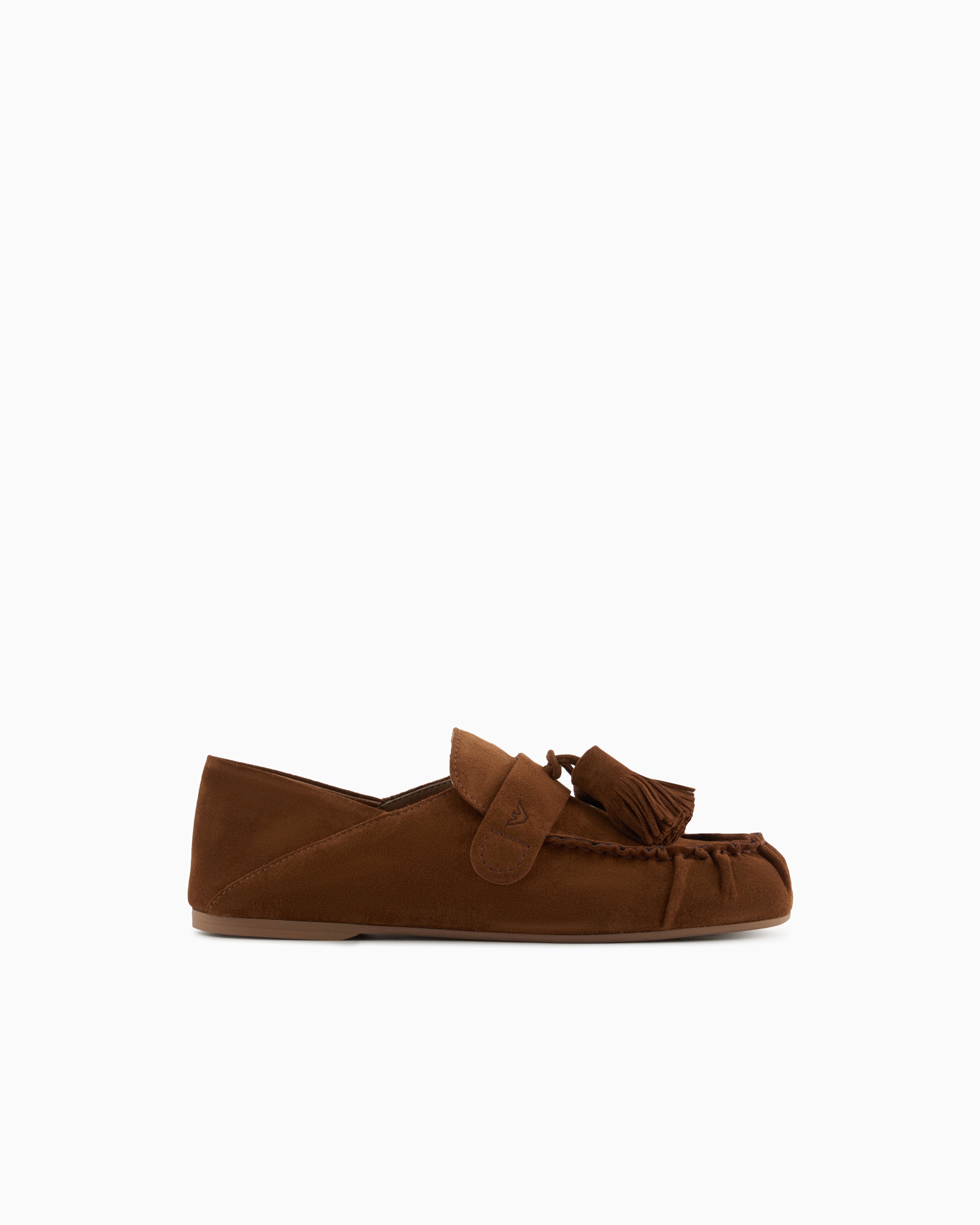 Emporio Armani - Suede tassel loafers, Woman, Brown, Size: