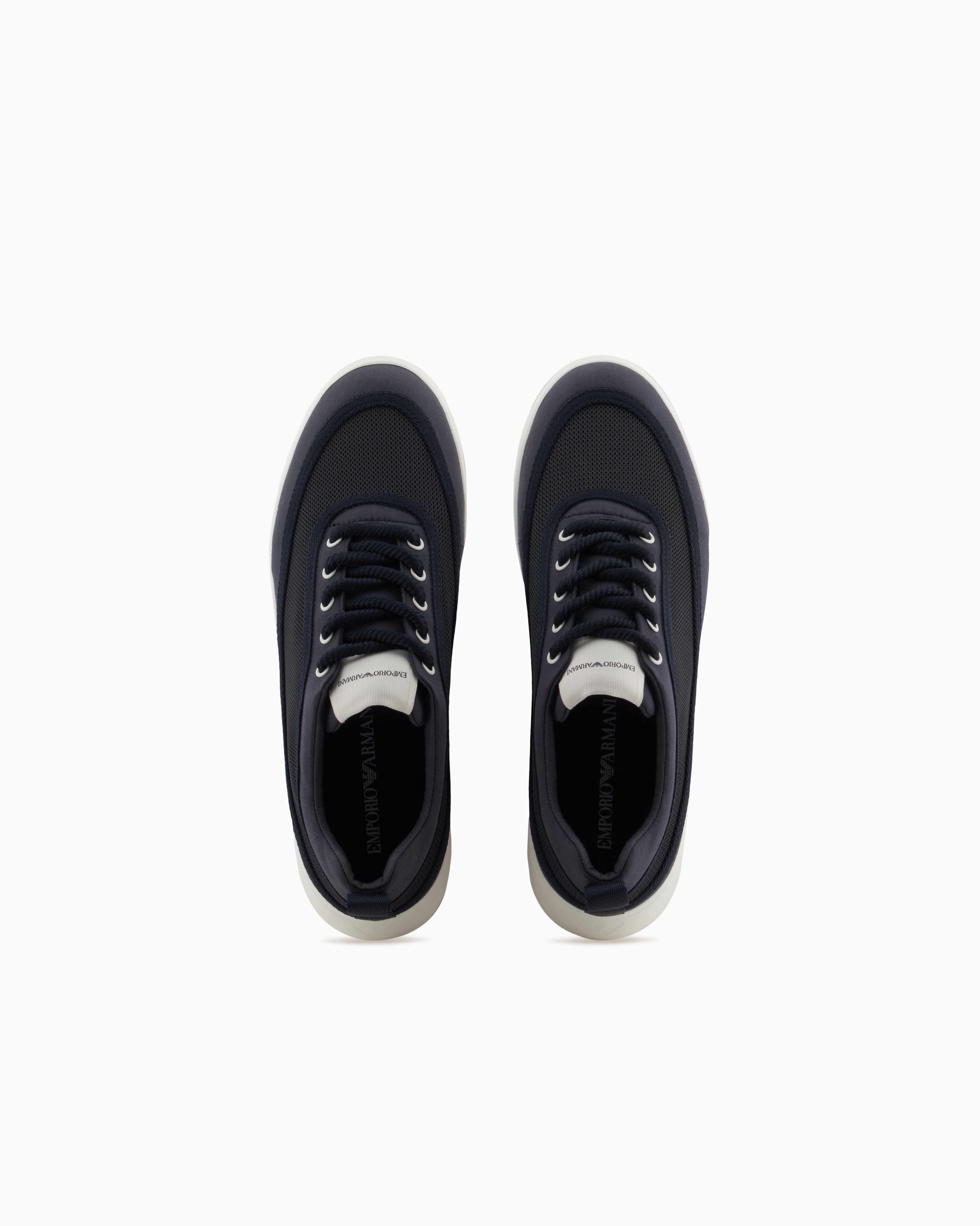 Mesh and gabardine sneakers with a knurled sole | Emporio Armani