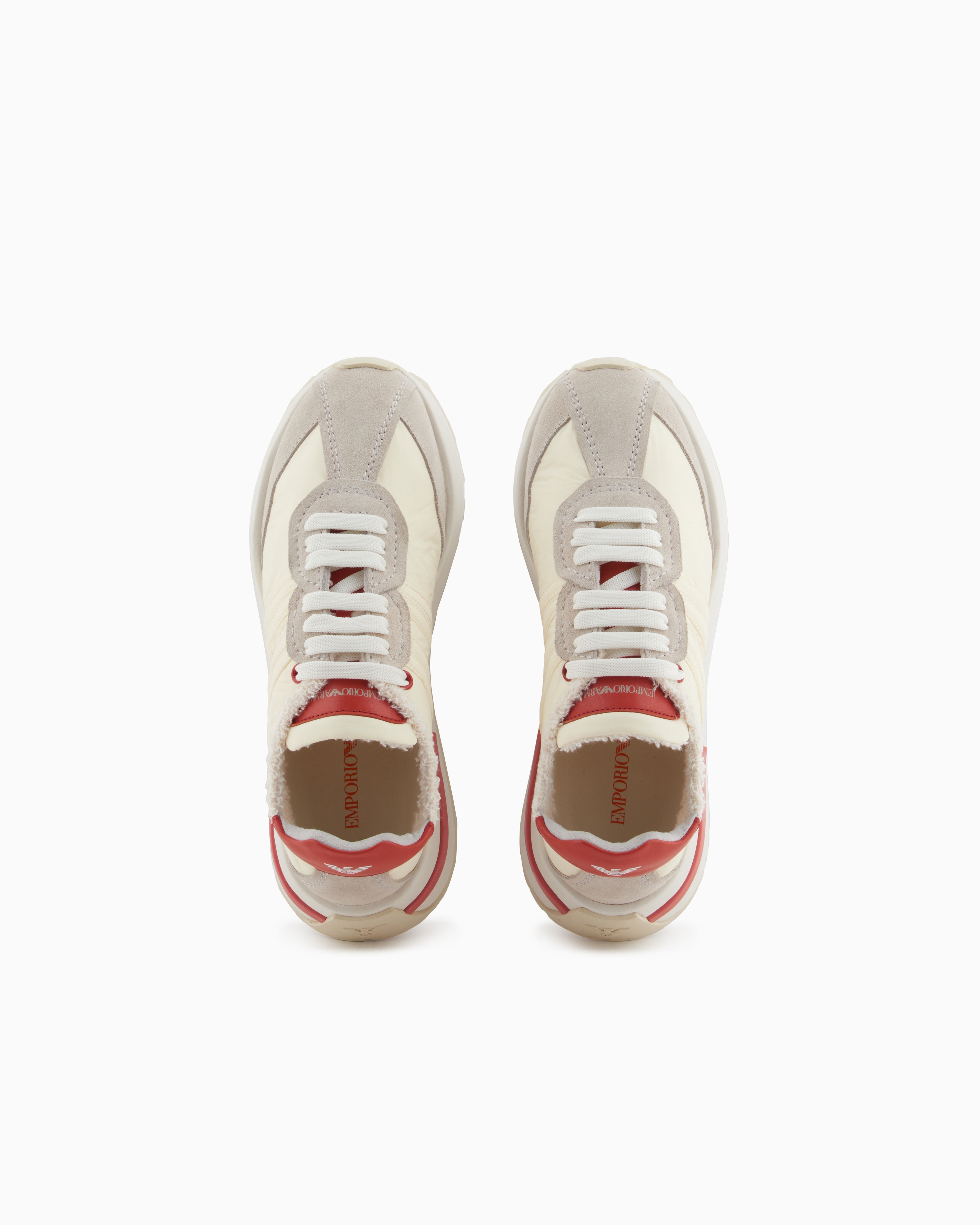 ARMANI COLLEZIONI 42 シルバー サテン スリップドレス Nylon sneakers with suede details | Emporio Armani