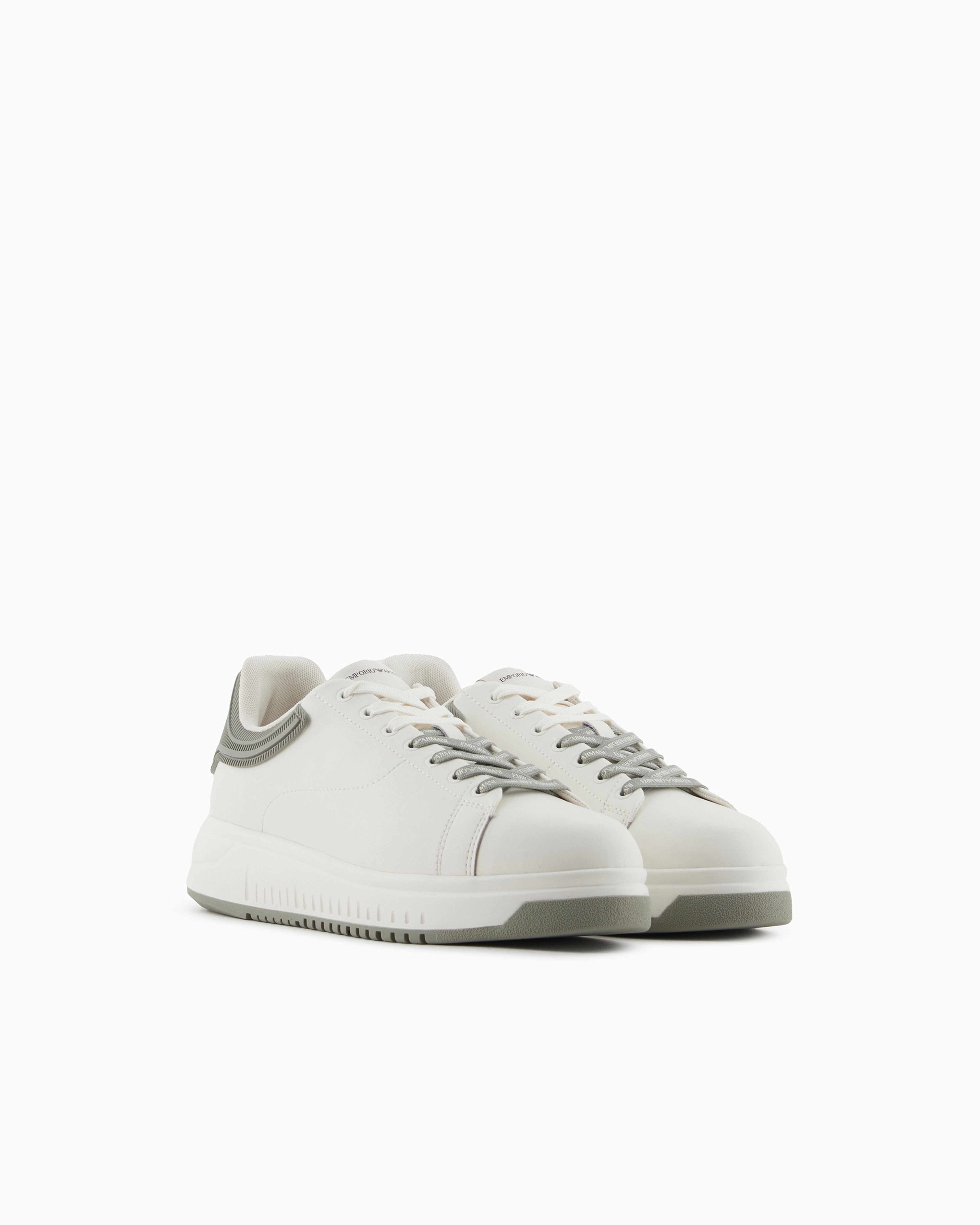 Emporio Armani◆ゴム ローレットソール レザースニーカー 2色 Emporio Armani◇ゴム ローレットソール レザースニーカー 2色