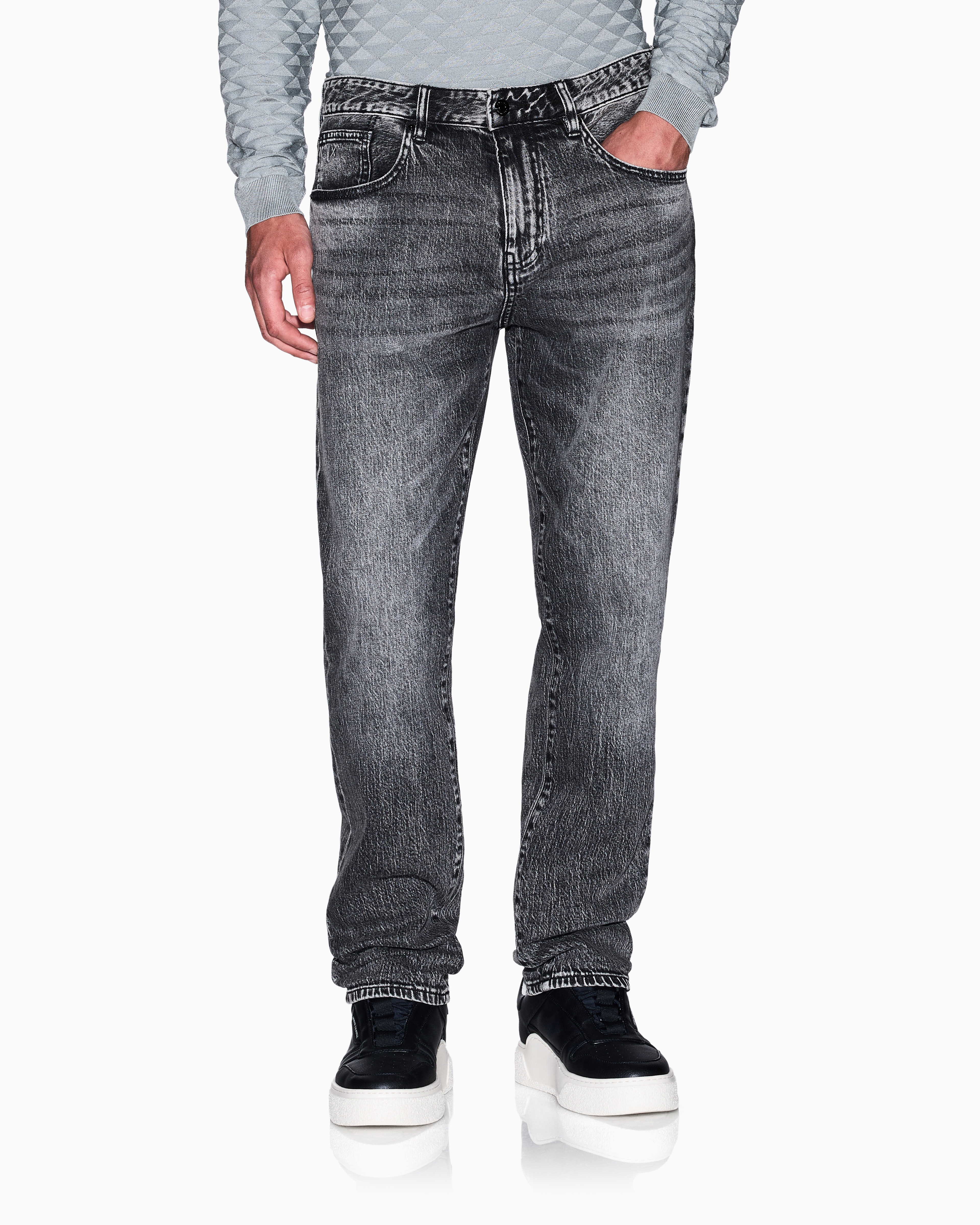 Armani Exchange -  J13 slim fit jeans cotton denim, Man, Grey, Size: