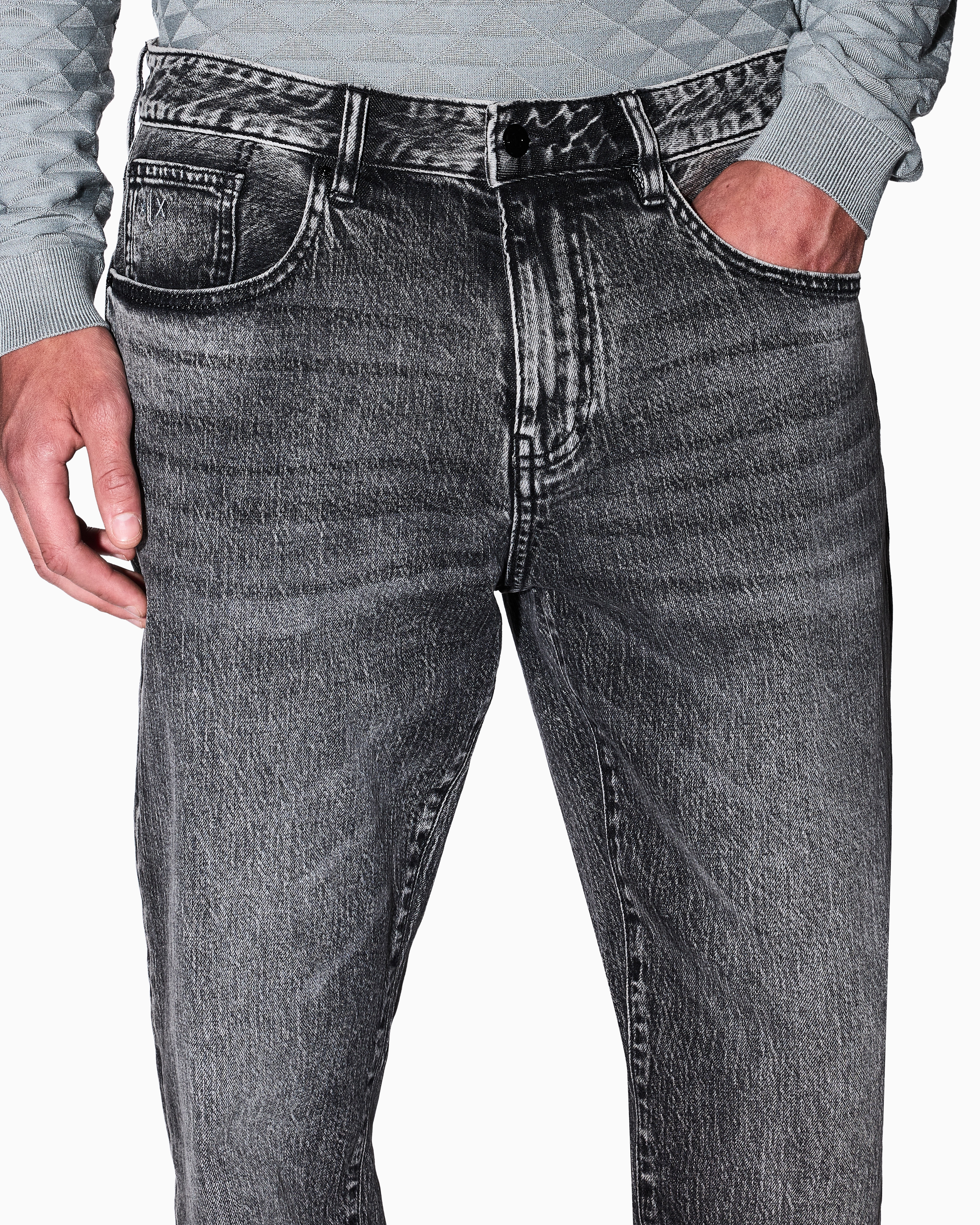 Armani Exchange -  J13 slim fit jeans cotton denim, Man, Grey, Size: