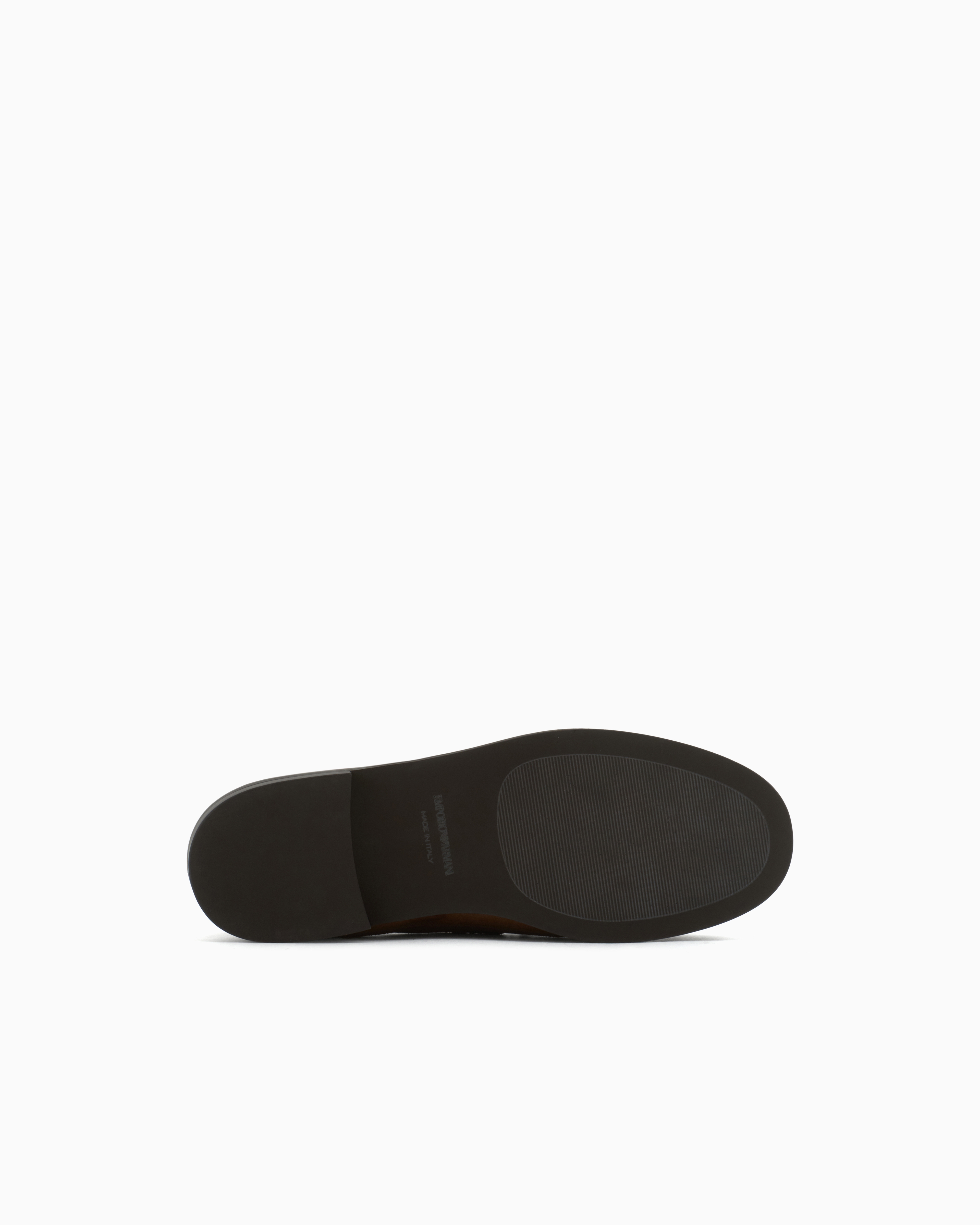 Emporio Armani - Dappled crust leather loafers with fringes, Man, Brown, Size: