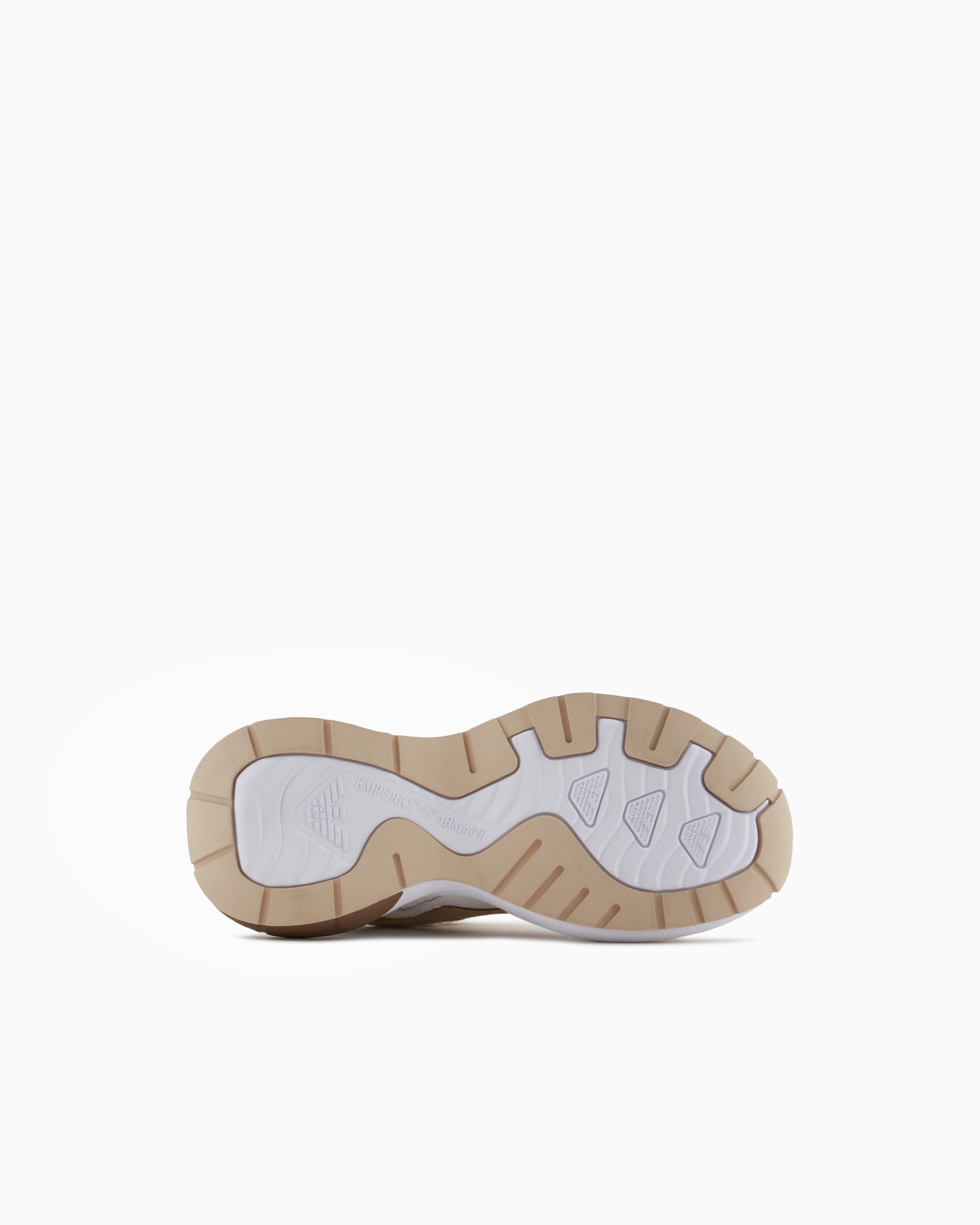 Mesh sneakers with laminated details and signature logo