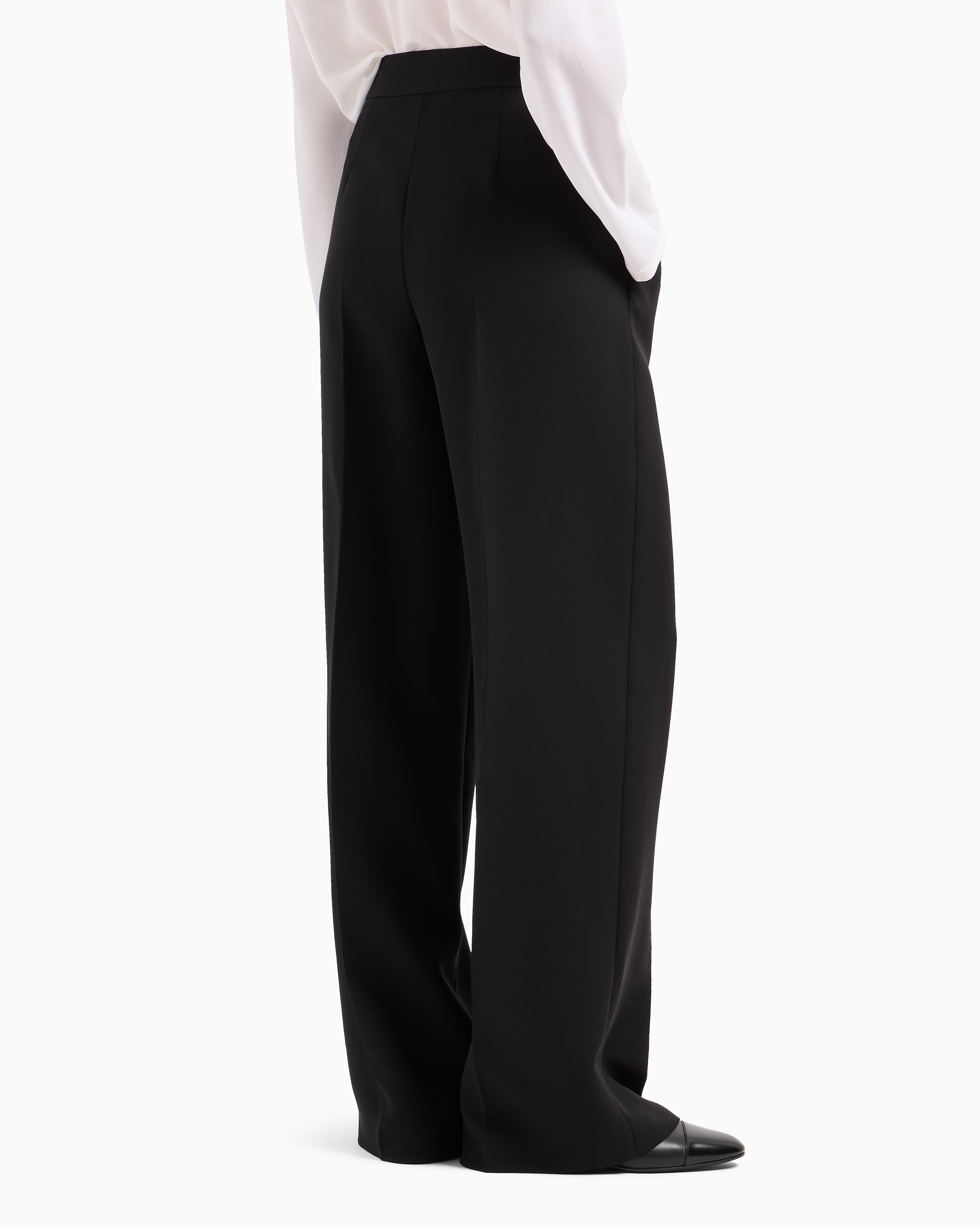 Giorgio Armani Pleated Wide-leg Silk Cady Trousers