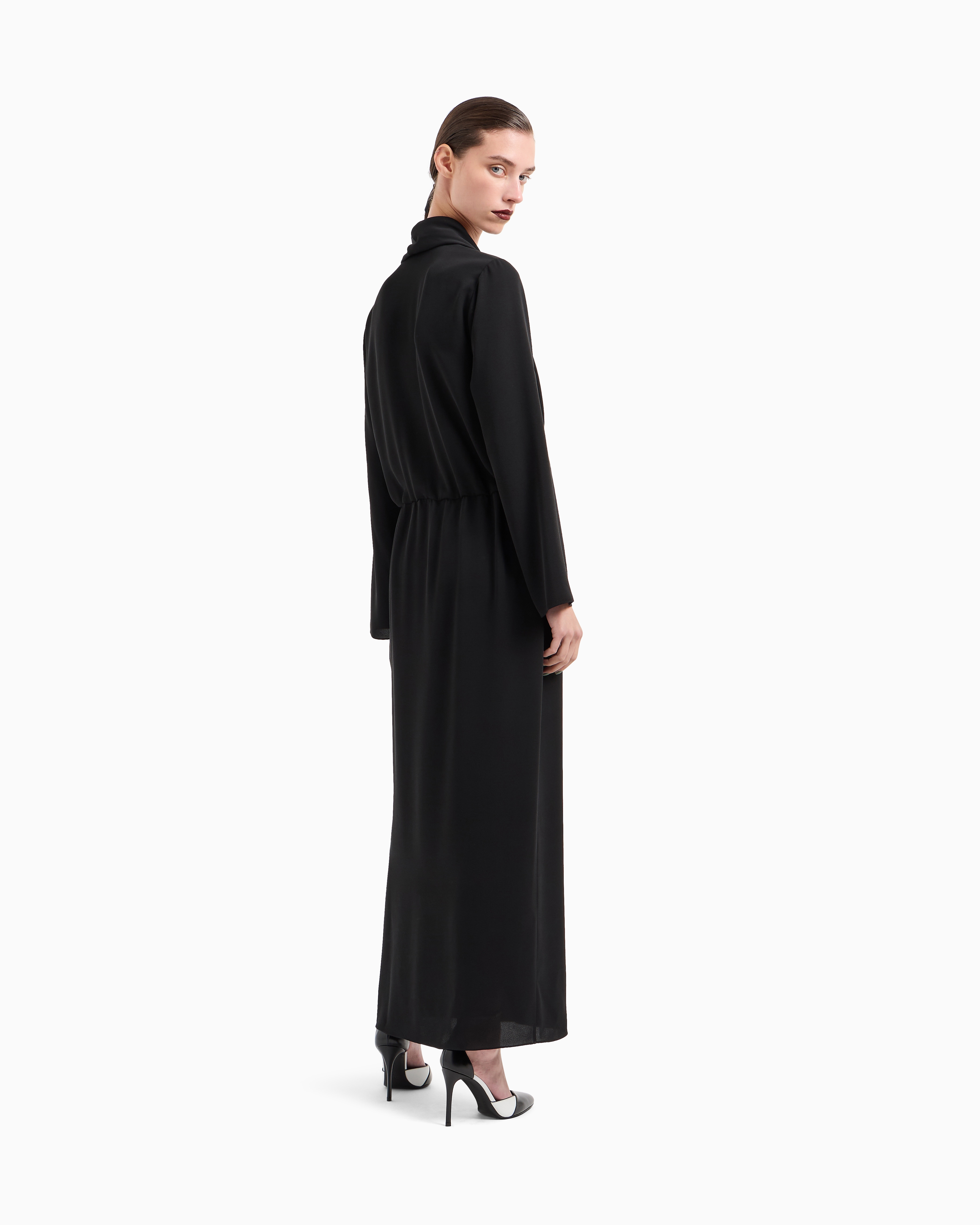 Giorgio Armani Silk Long Dress In Black