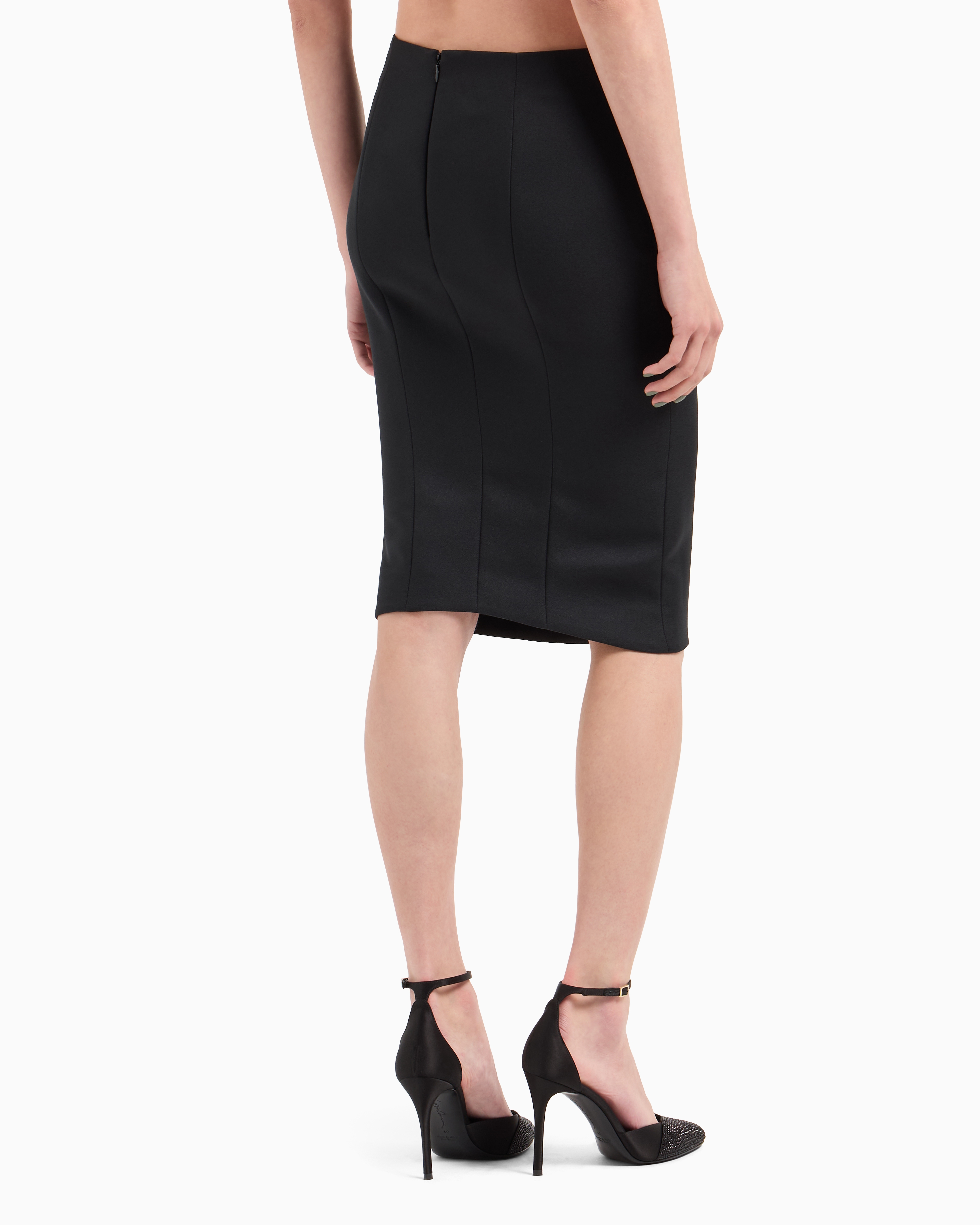 Giorgio Armani Jupe Crayon En Scuba Technique In Black