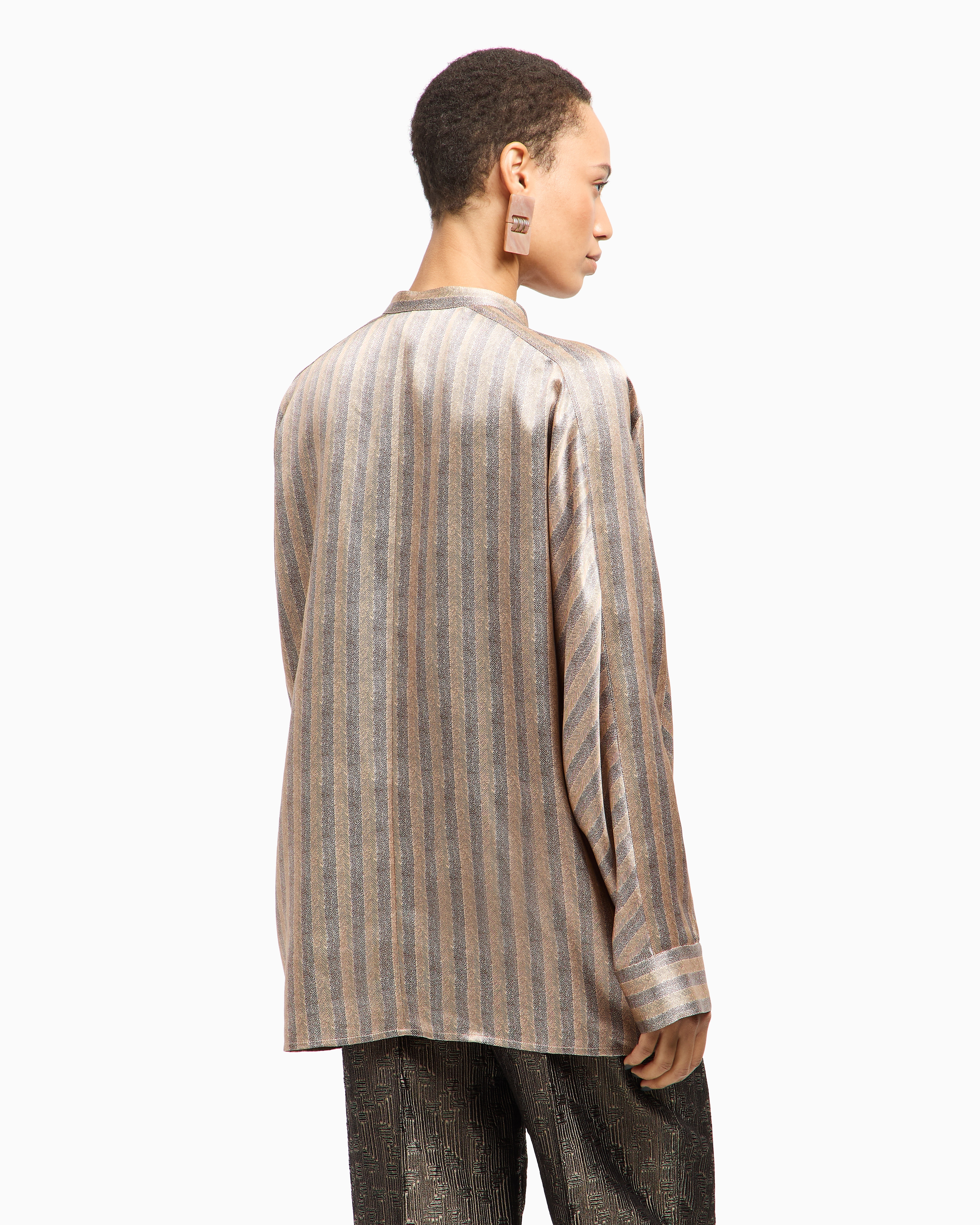 Giorgio Armani Printed Silk Shirt Jacket In Multi