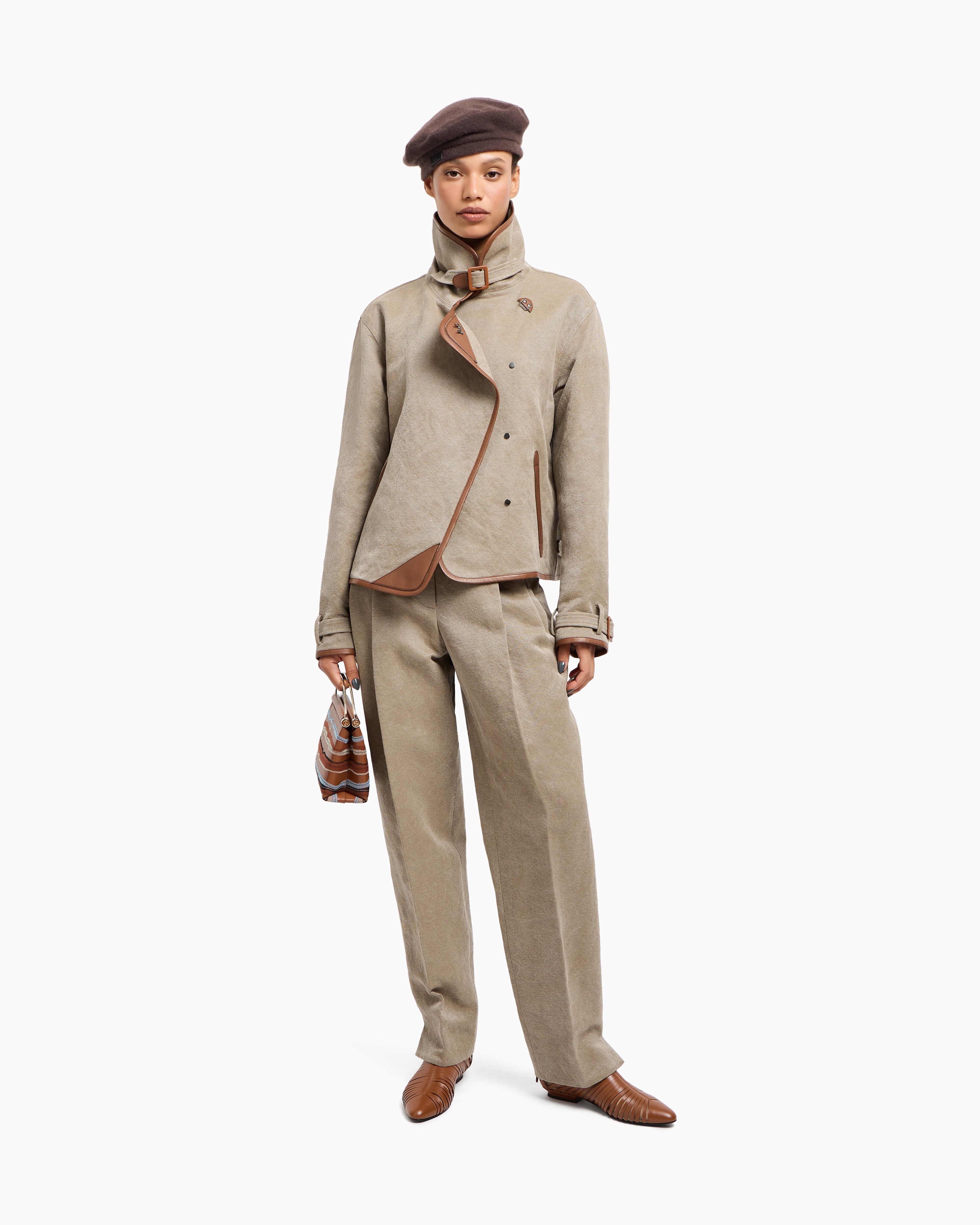Giorgio Armani Short-sleeved Cashmere And Silk Jumper In Neutral