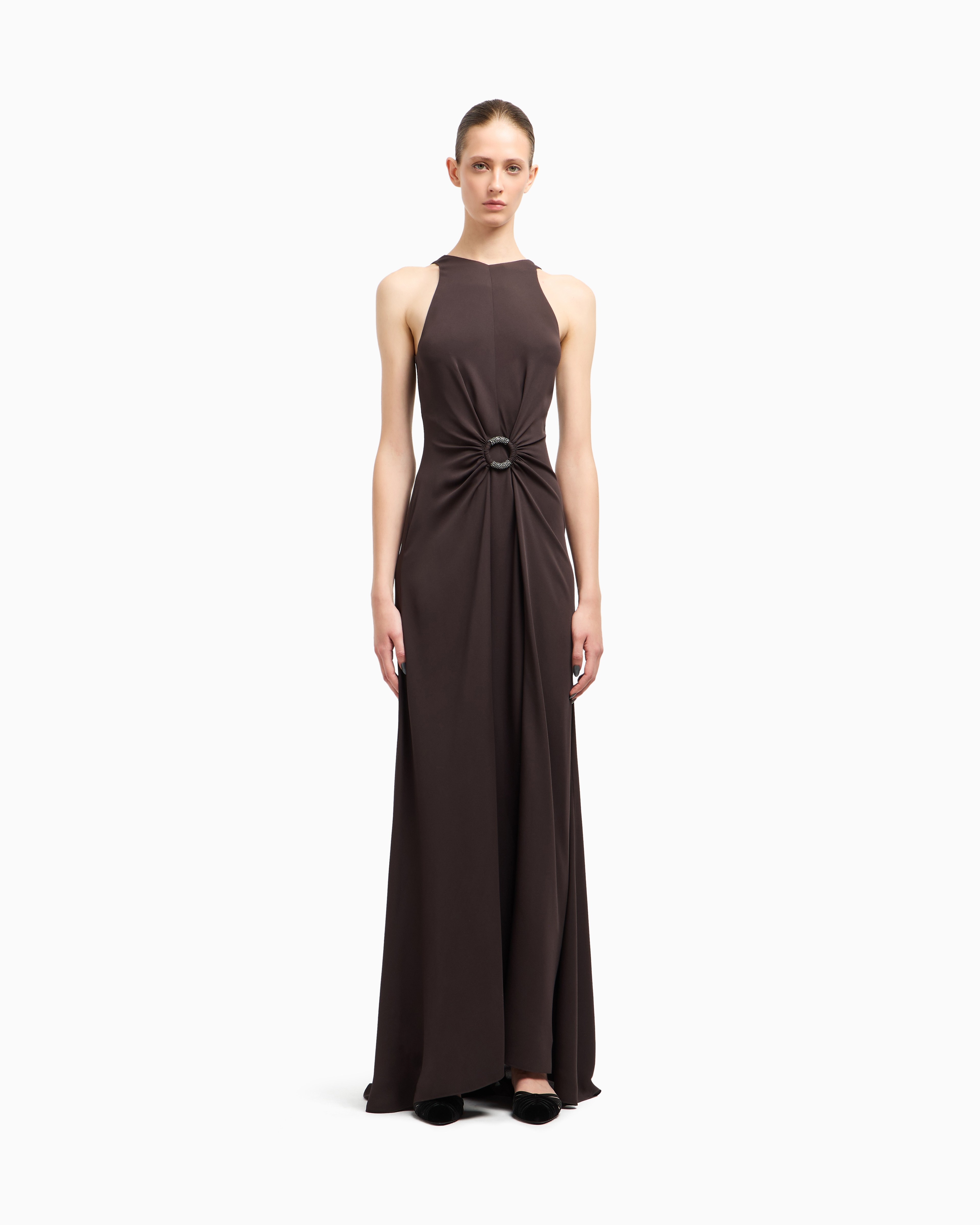 ワンピース GIORGIO ARMANI LONG SILK DRESS Giorgio Armani Silk Long Dress | Grey | FARFETCH