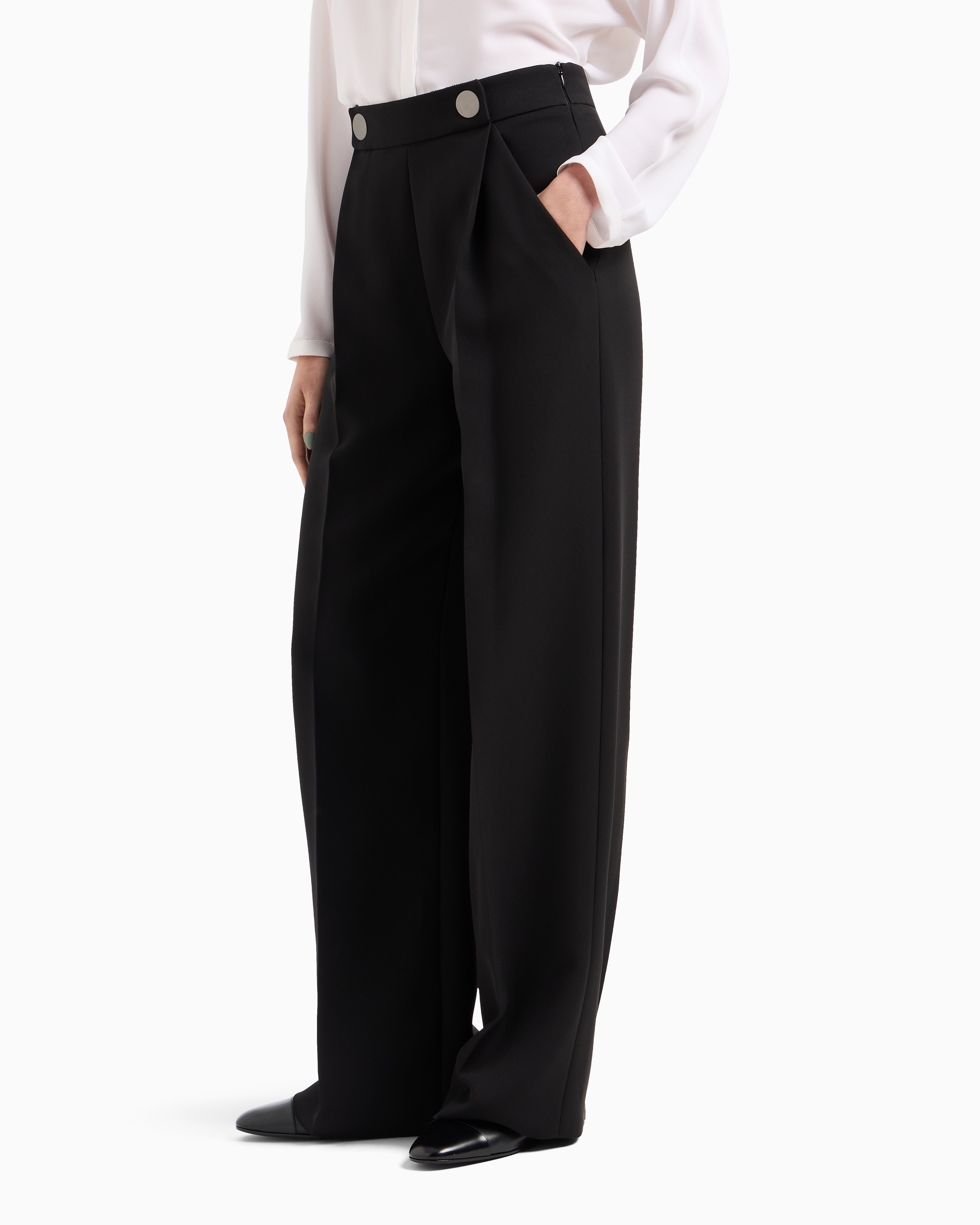 Giorgio Armani Pleated Wide-leg Silk Cady Trousers