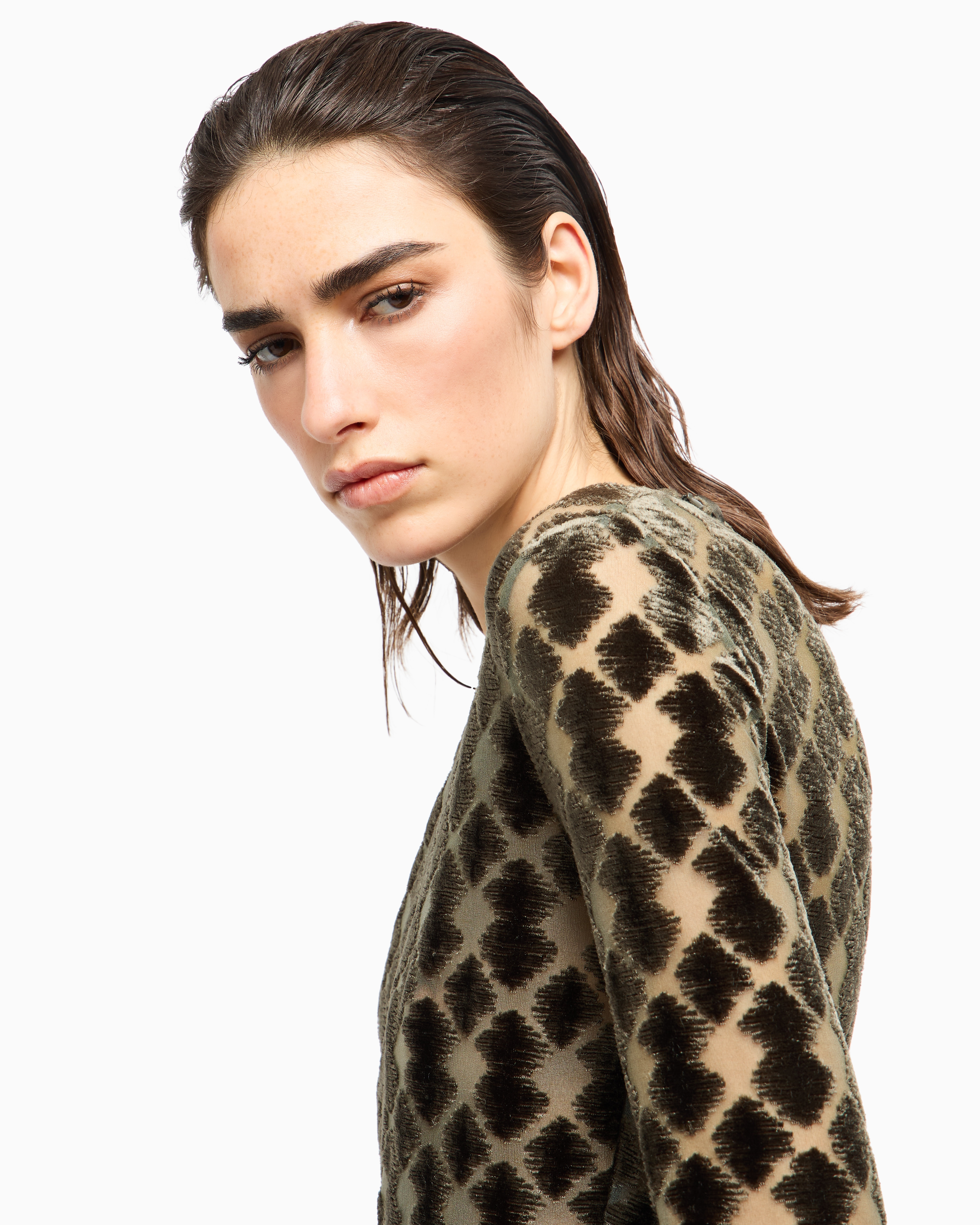 Geometric jacquard jersey jumper | Giorgio Armani